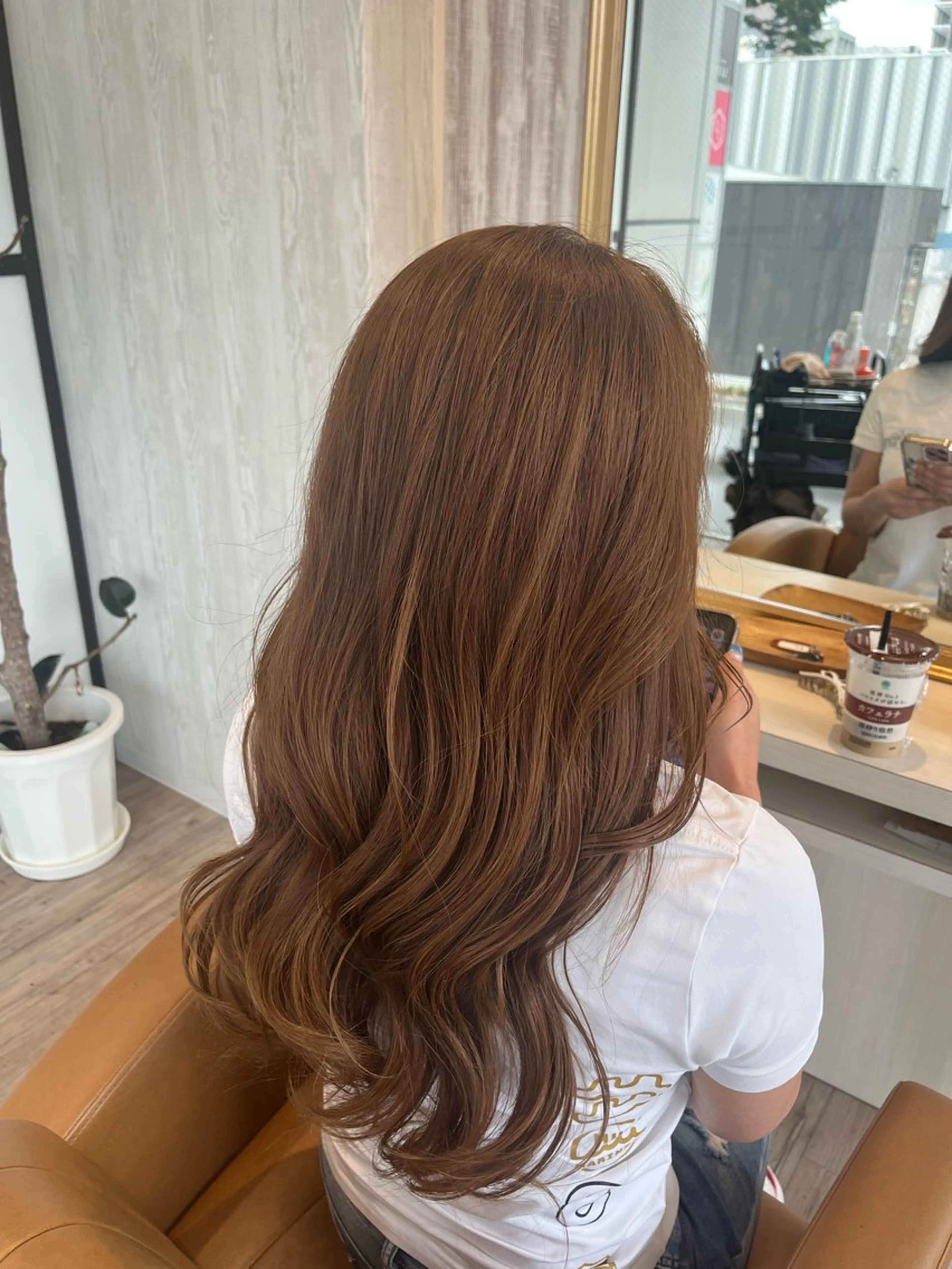 ロング カラー ベージュカラー ブリーチ ブリーチなしカラー ヘアカラー トリートメント ブリーチなしWカラー レイヤー/Rickyのヘアスタイル