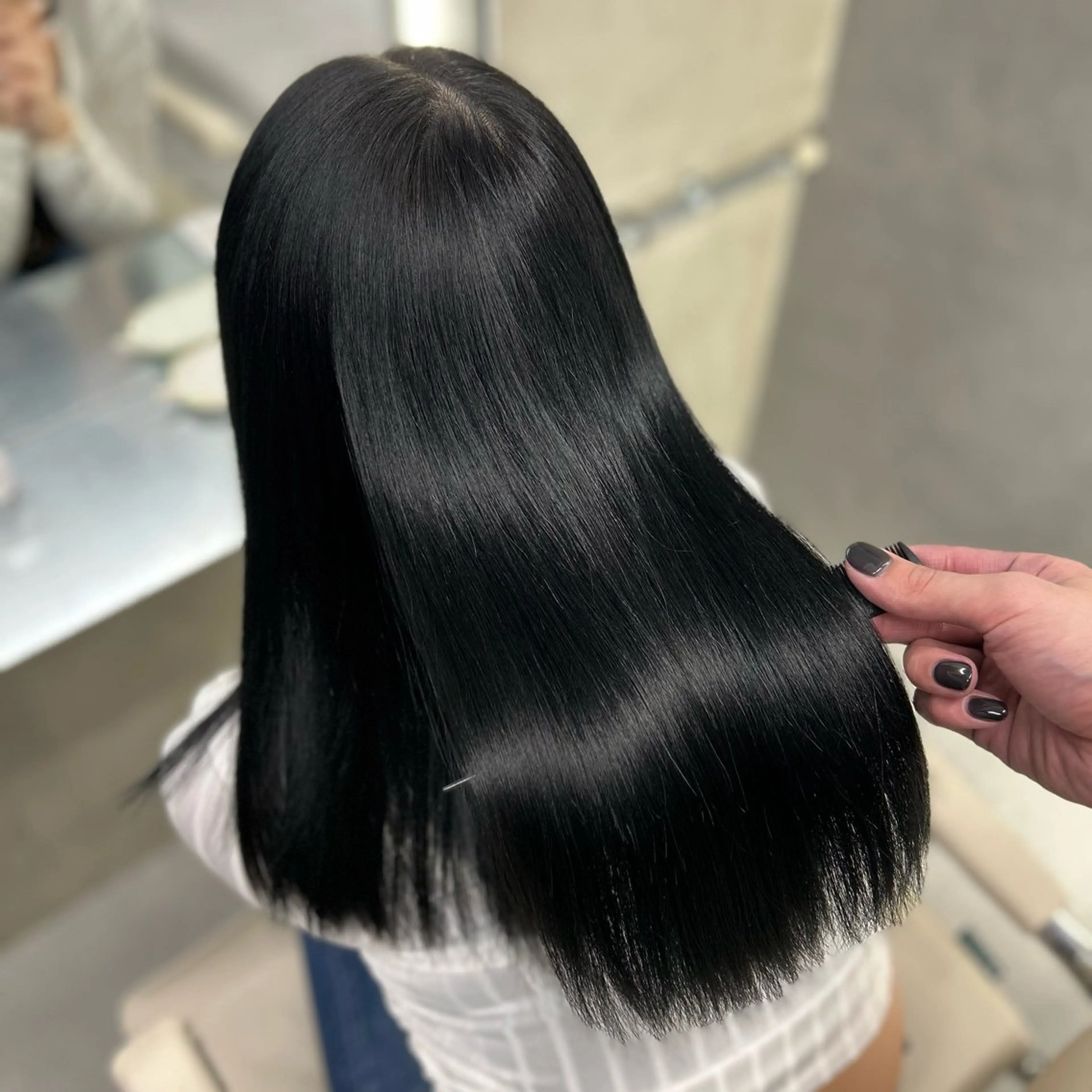 セミロング カット ヘアカラー トリートメント 阿倍野/髪質改善 /縮毛矯正/坪田幸広のヘアスタイル