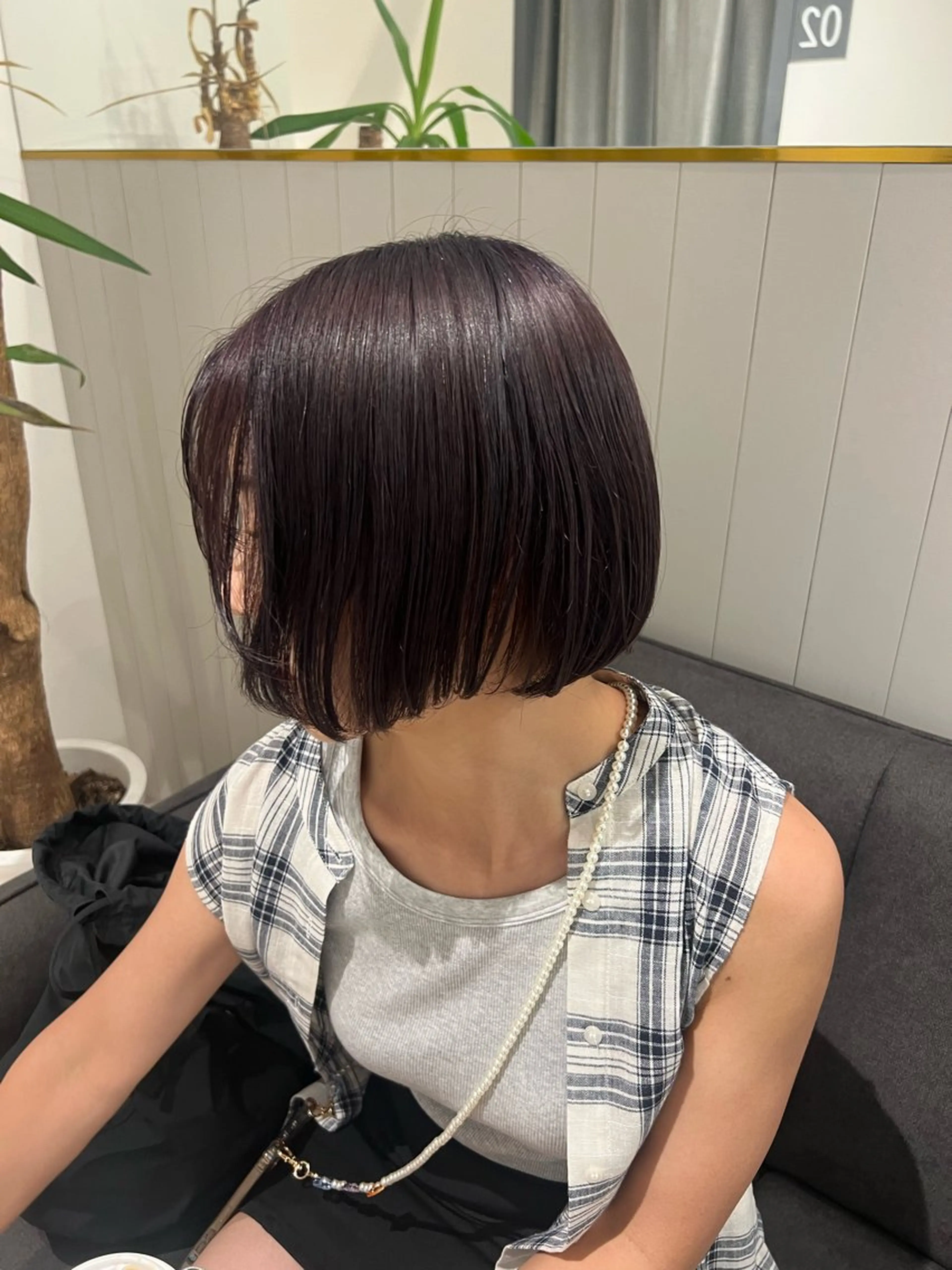 ショート 暗髪カラー🫐パーマ おくだりんかのヘアスタイル