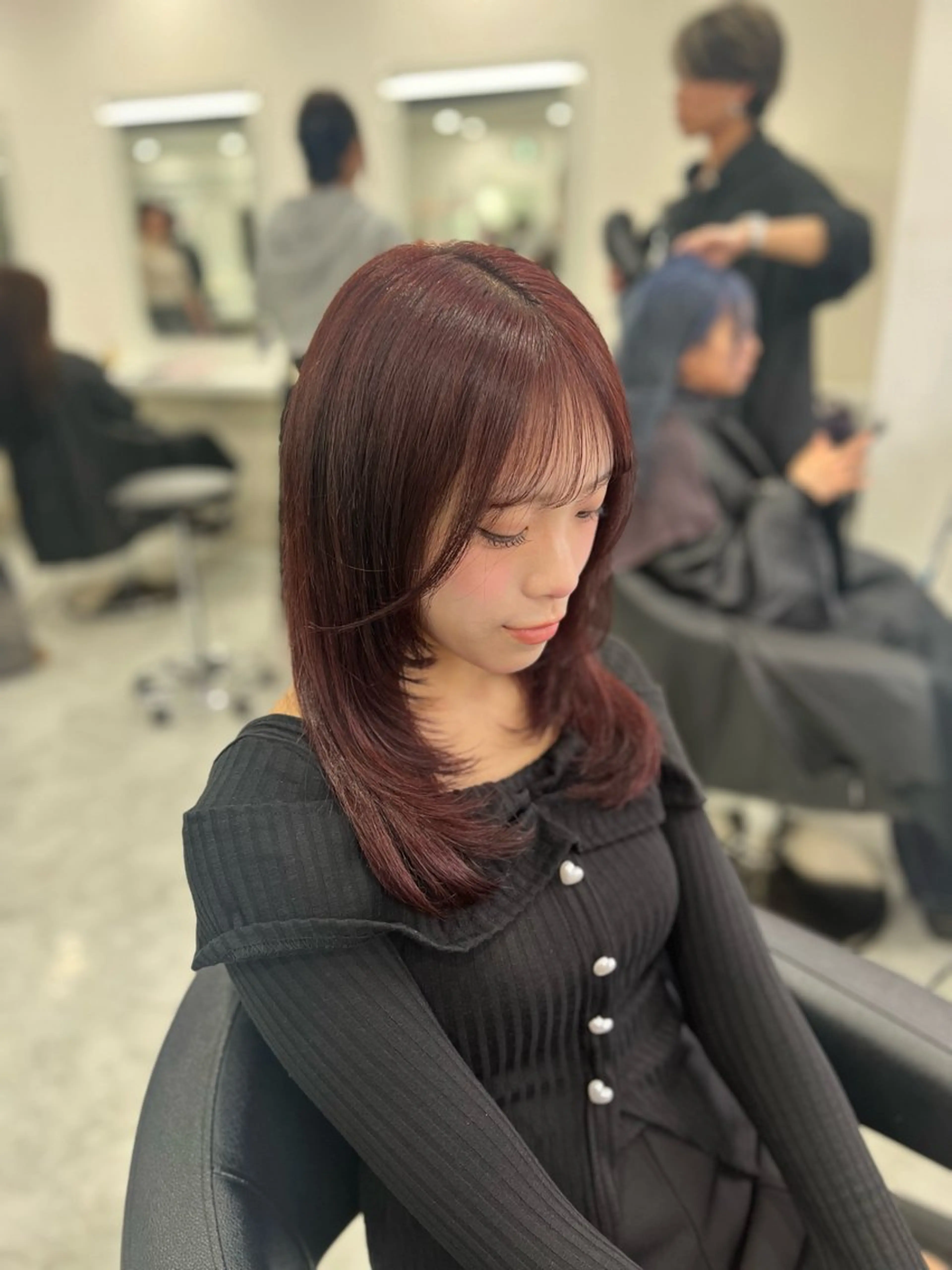 ロング ヘアカラー ブリーチなし✦.* 暖色カラー🎀セナのヘアスタイル