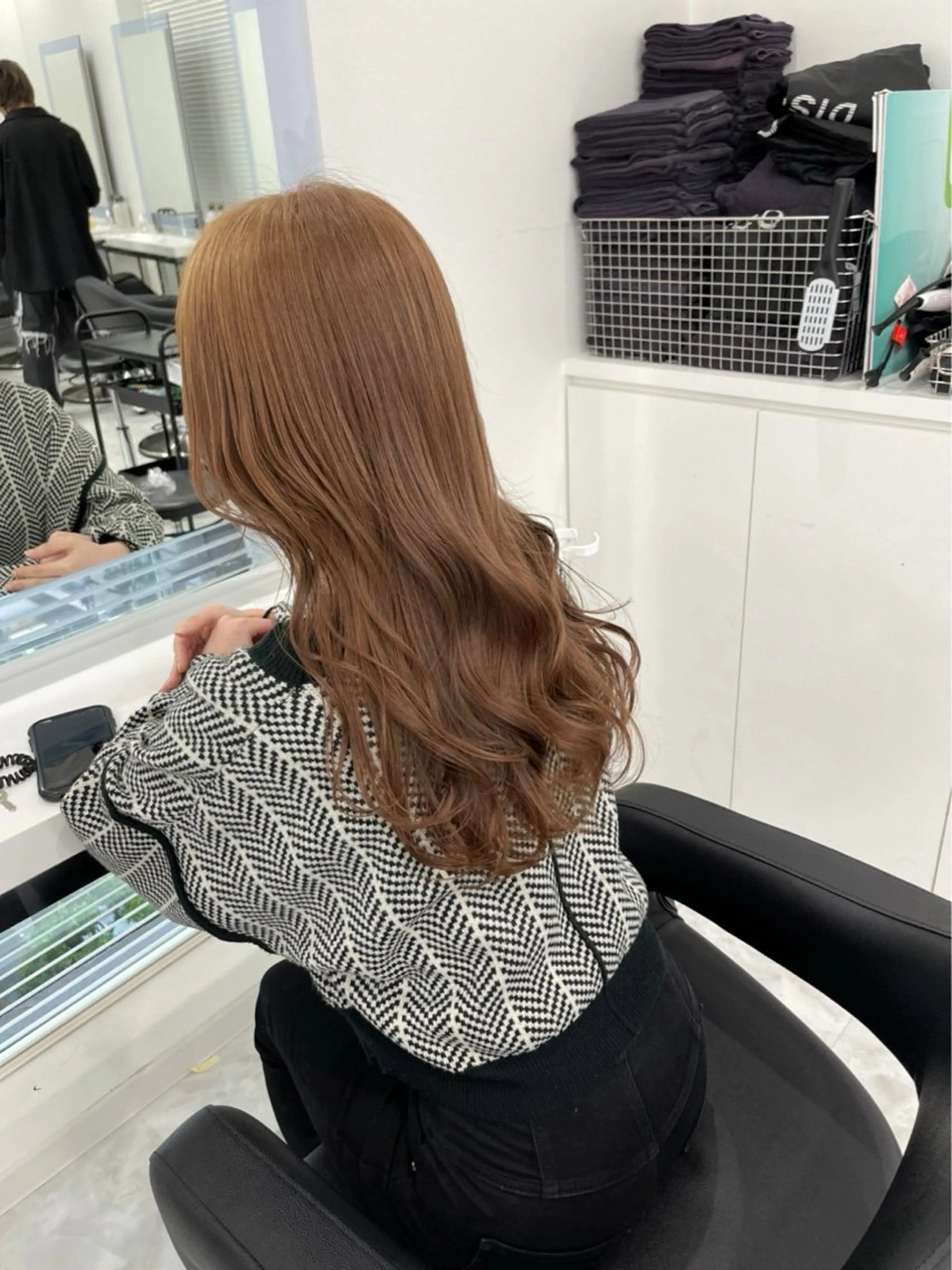 ロング カラー ヘアアレンジ トレンドモテカラー 🩷色落ちまで可愛くのヘアスタイル