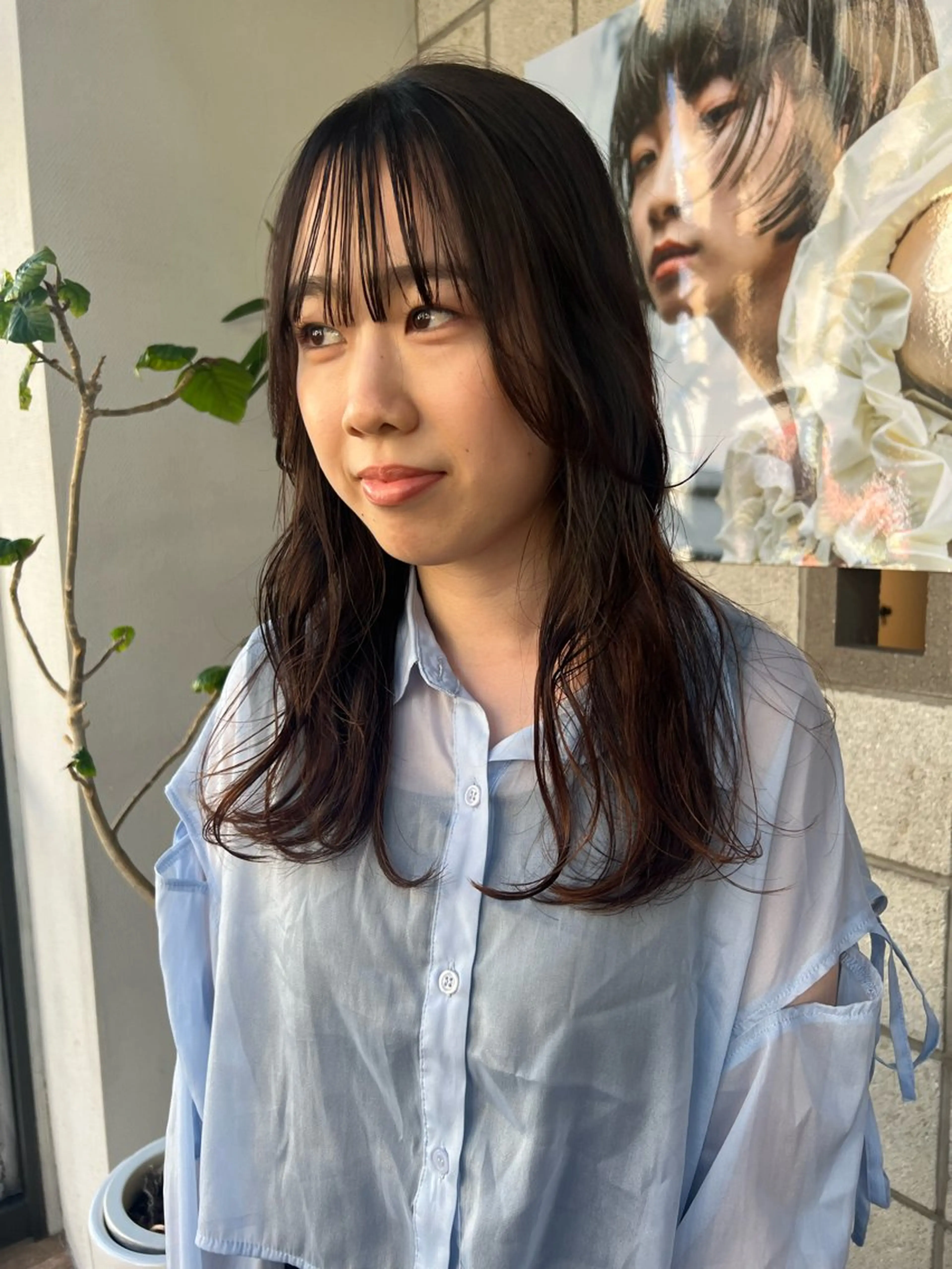 セミロング アッシュ カット ヘアカラー トリートメント 松本  夏海のヘアスタイル