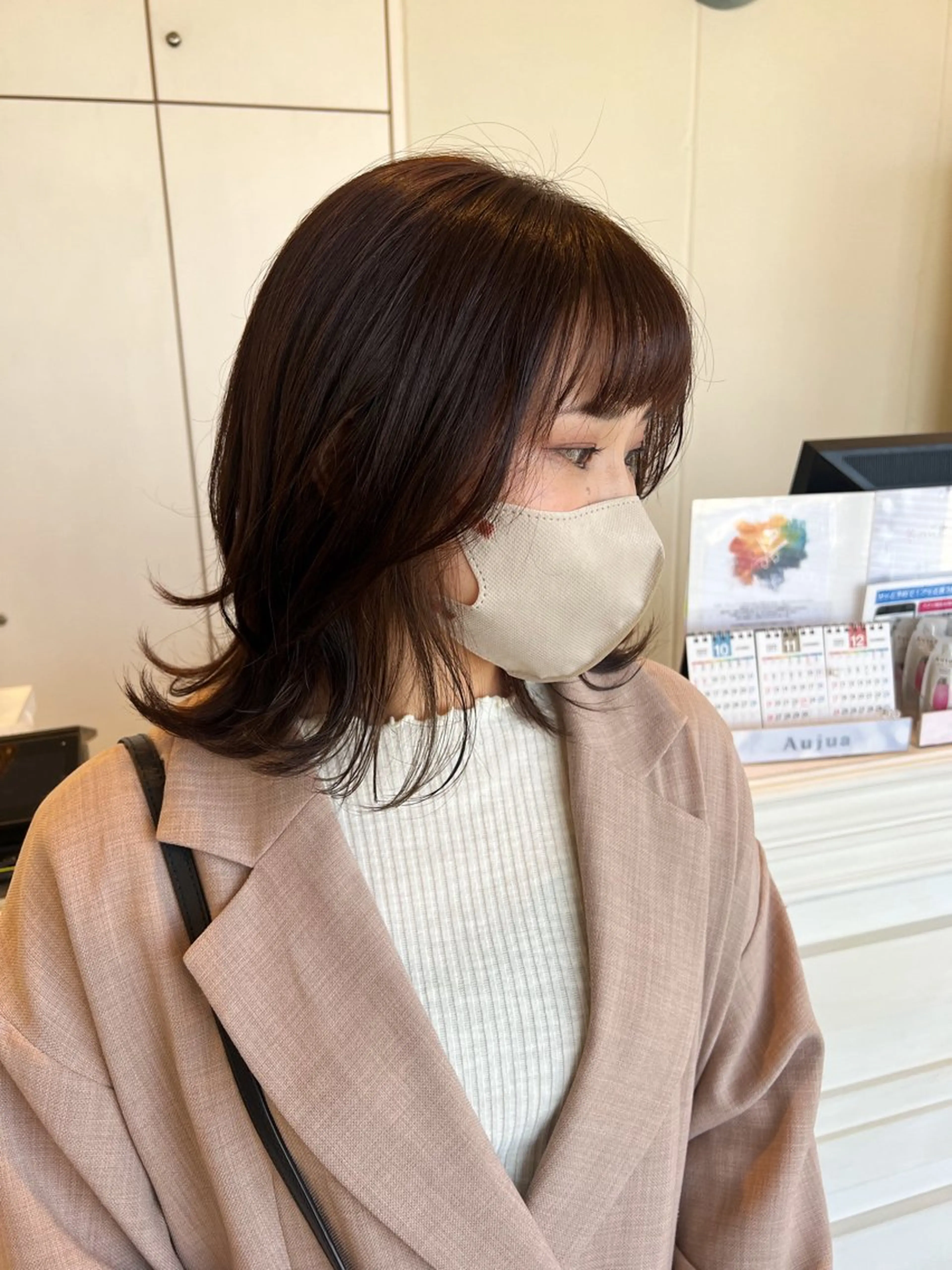 ミディアム ヘアアレンジ 顔周りカット 小顔カット カット HONOKA /顔周りレイヤー得意の眉毛・アイブロウイメージ