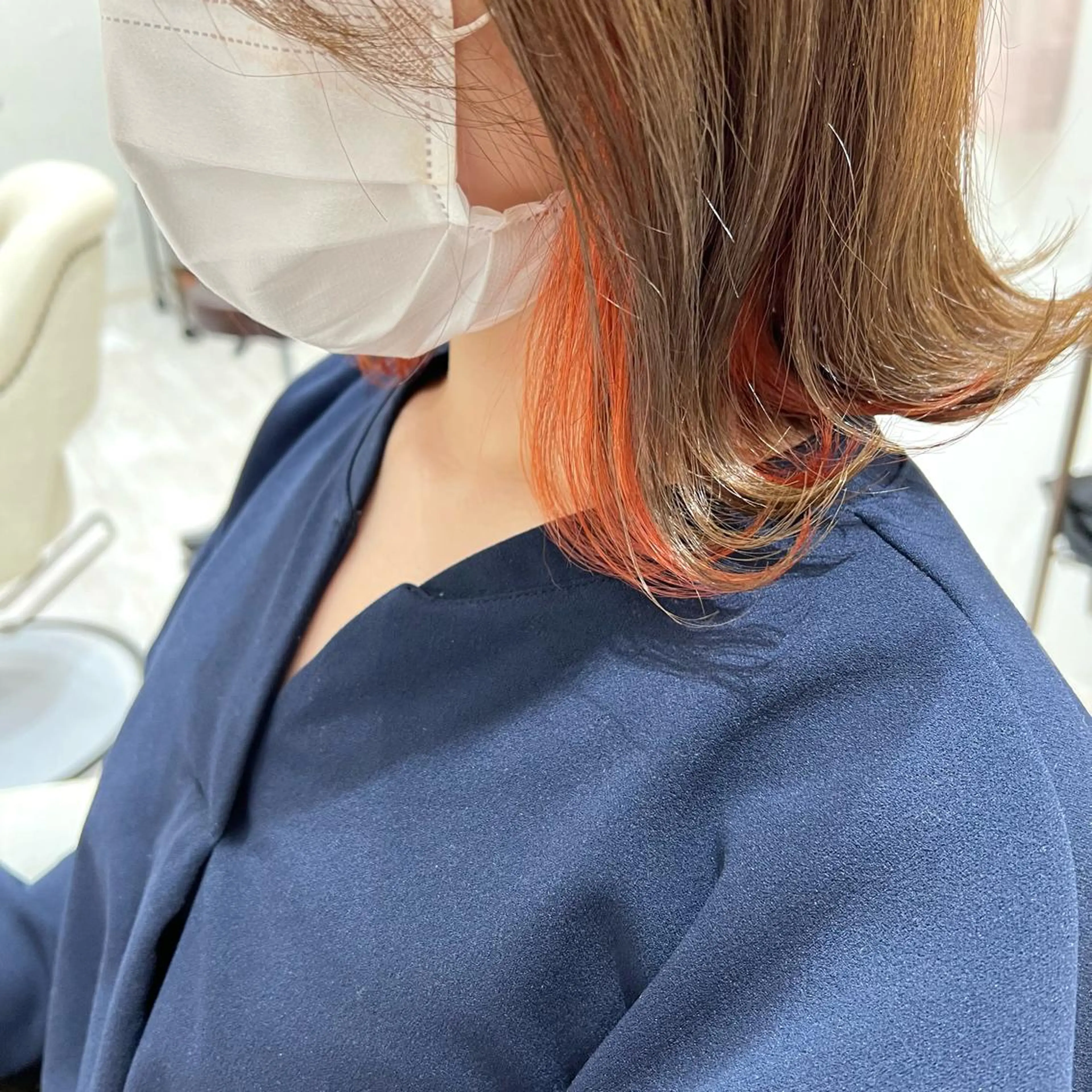 ミディアム カラー イヤリングカラー カット ヘアカラー 【髪質改善】 【美髪矯正】🌻店長のヘアスタイル