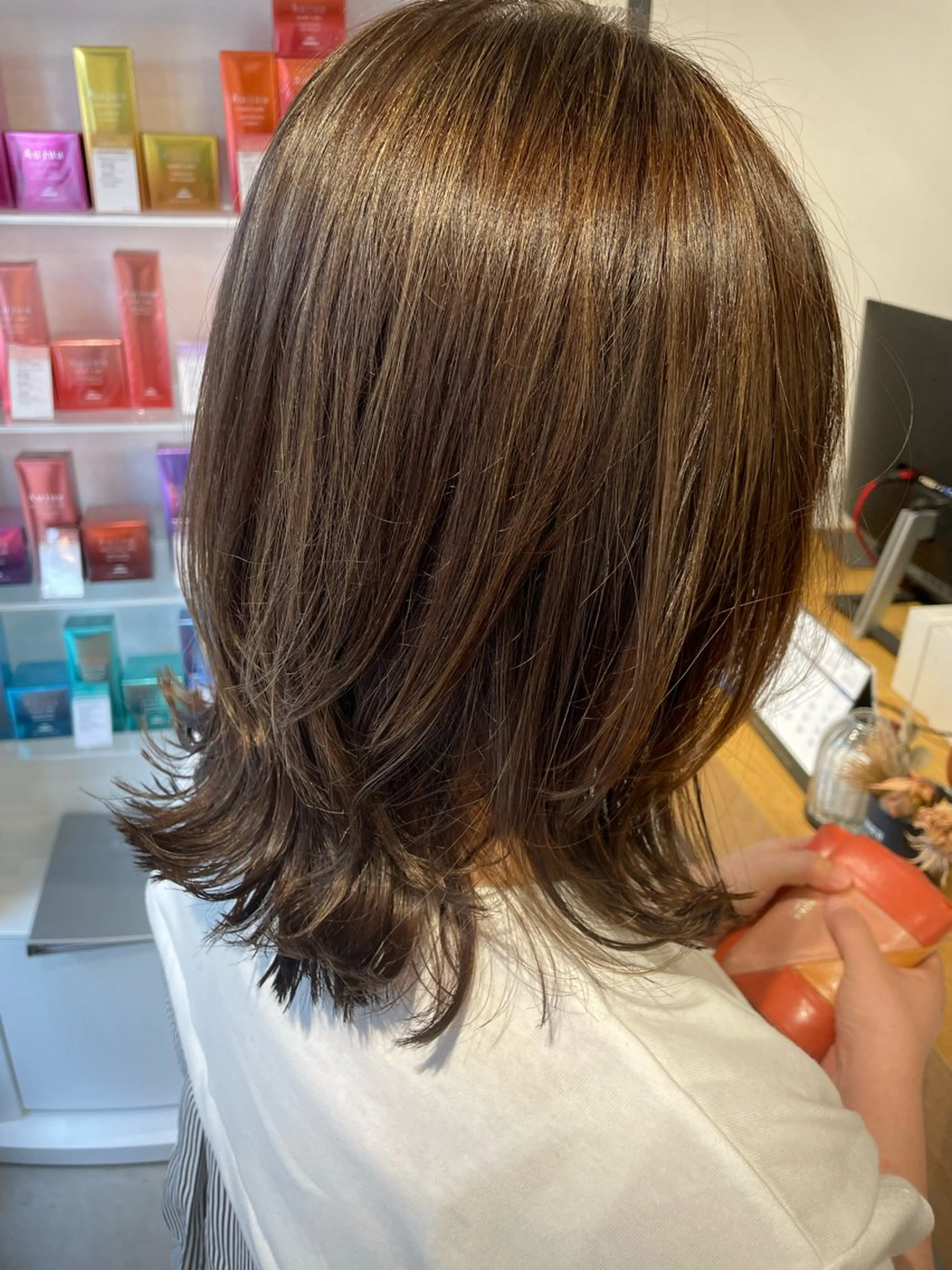 ミディアム ミディアムレイヤー ハイライト レイヤーカット 髪質改善/ハイライト /🌈瀧澤夕花のヘアスタイル