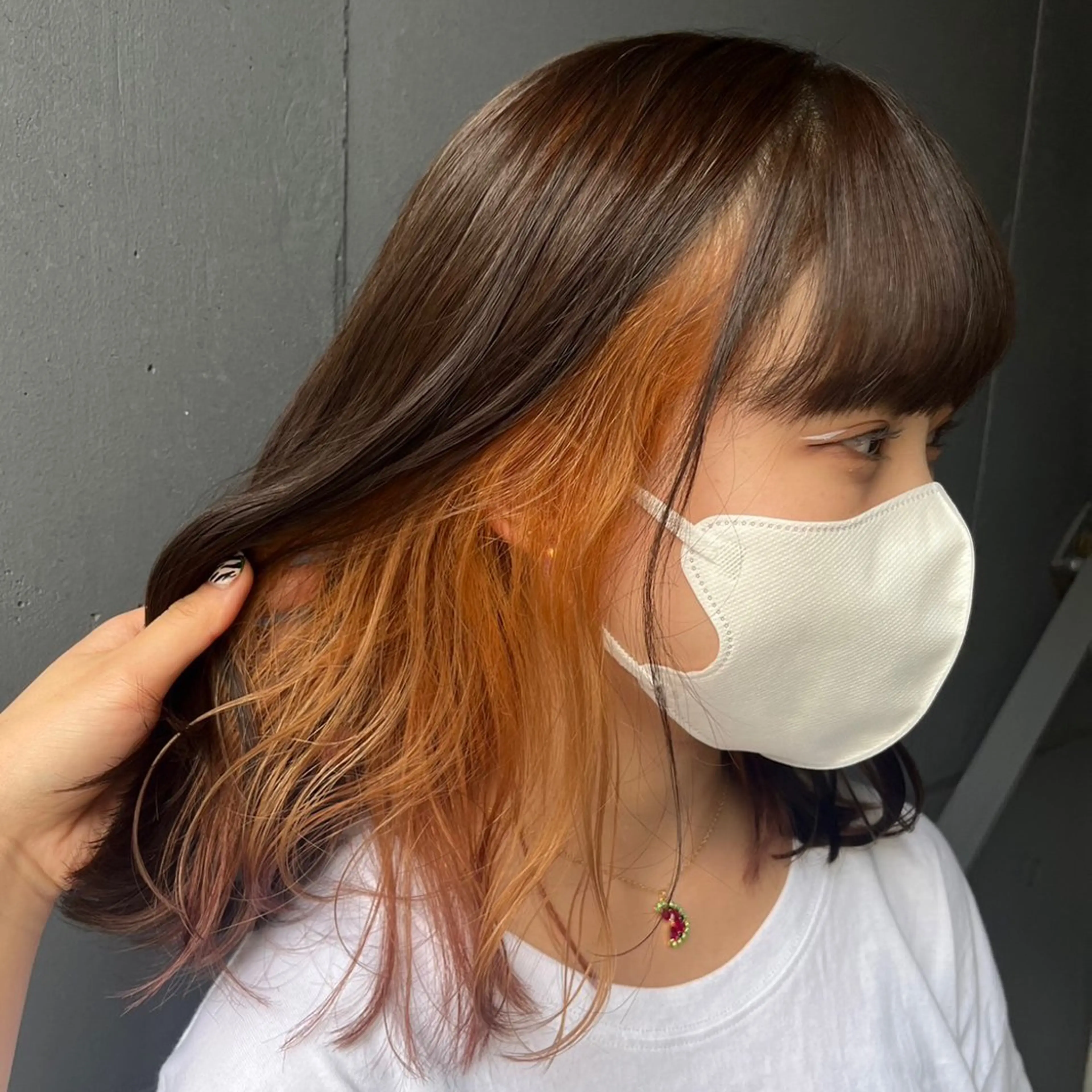 ミディアム カラー ブラウンカラー オレンジ カット ヘアカラー トリートメント ミユウ🌼ブリーチ / ダブルカラーのヘアスタイル
