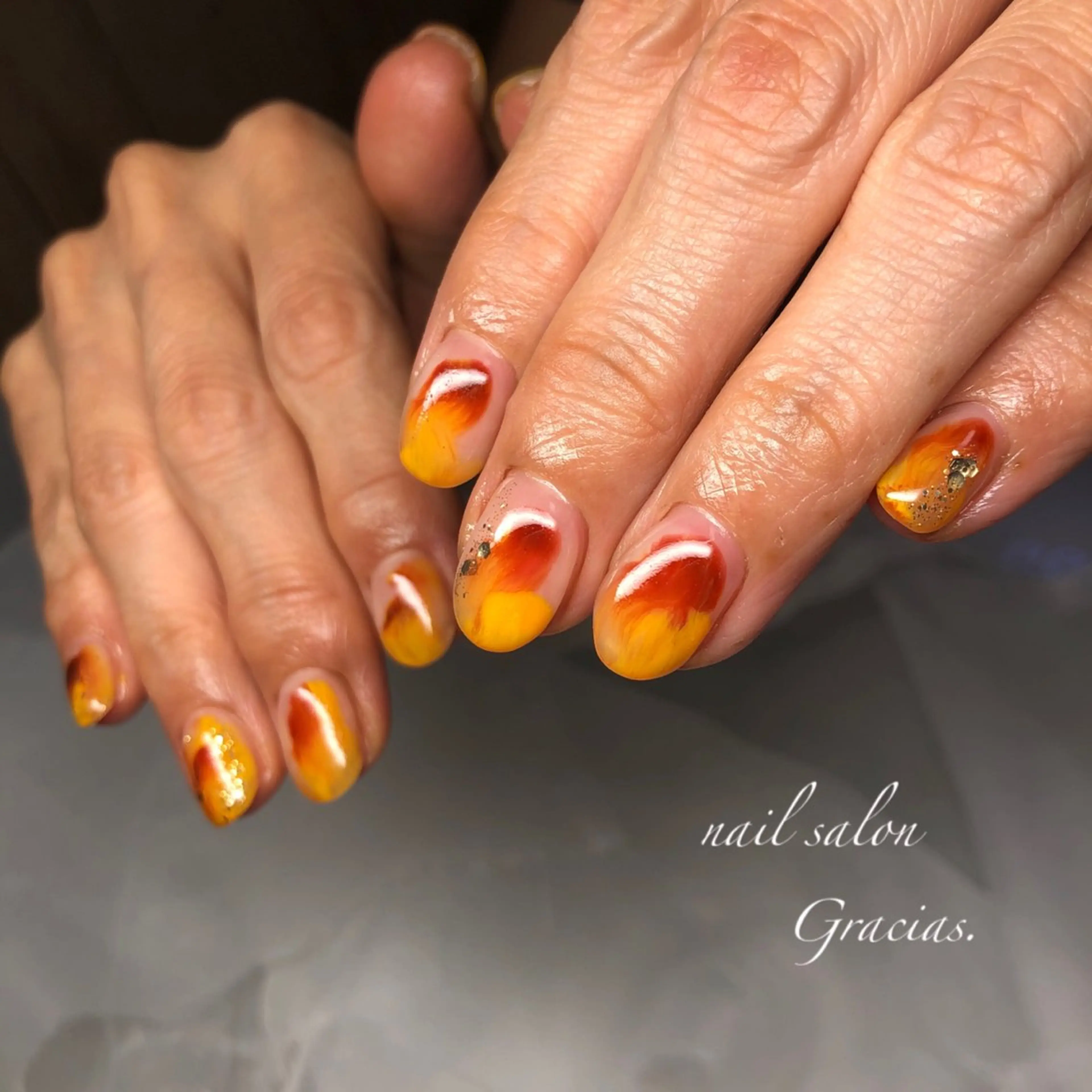 ネイル フレンチネイル ジェルネイル グラデーション マグネットネイル メンズネイル Gracias. rieのネイルデザイン