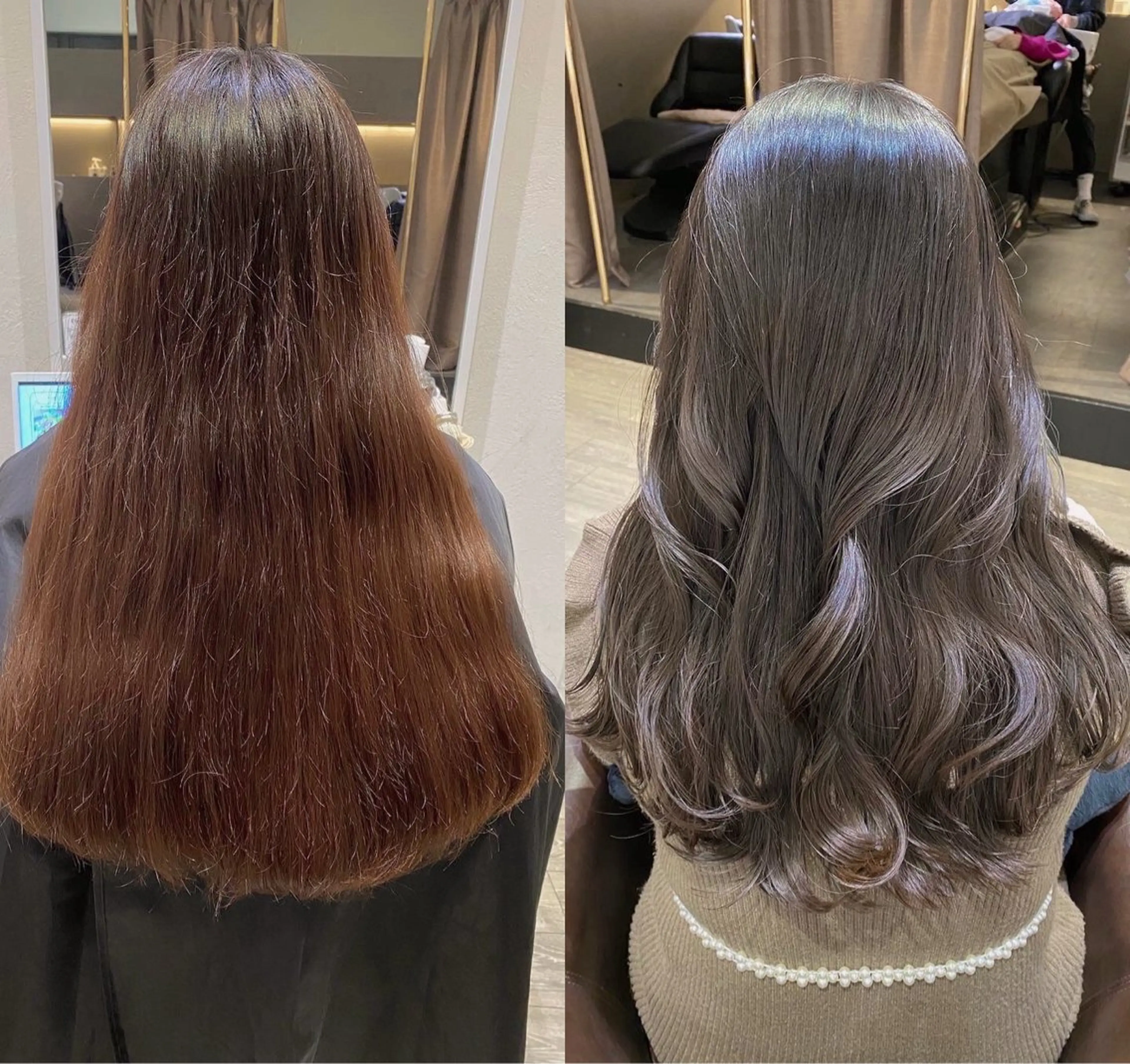 セミロング カラー アッシュ ブリーチ 透明感カラー ダブルカラー ハイライトカラー カット ヘアカラー トリートメント ✨髪質改善特化✨ Grand Linkのヘアスタイル