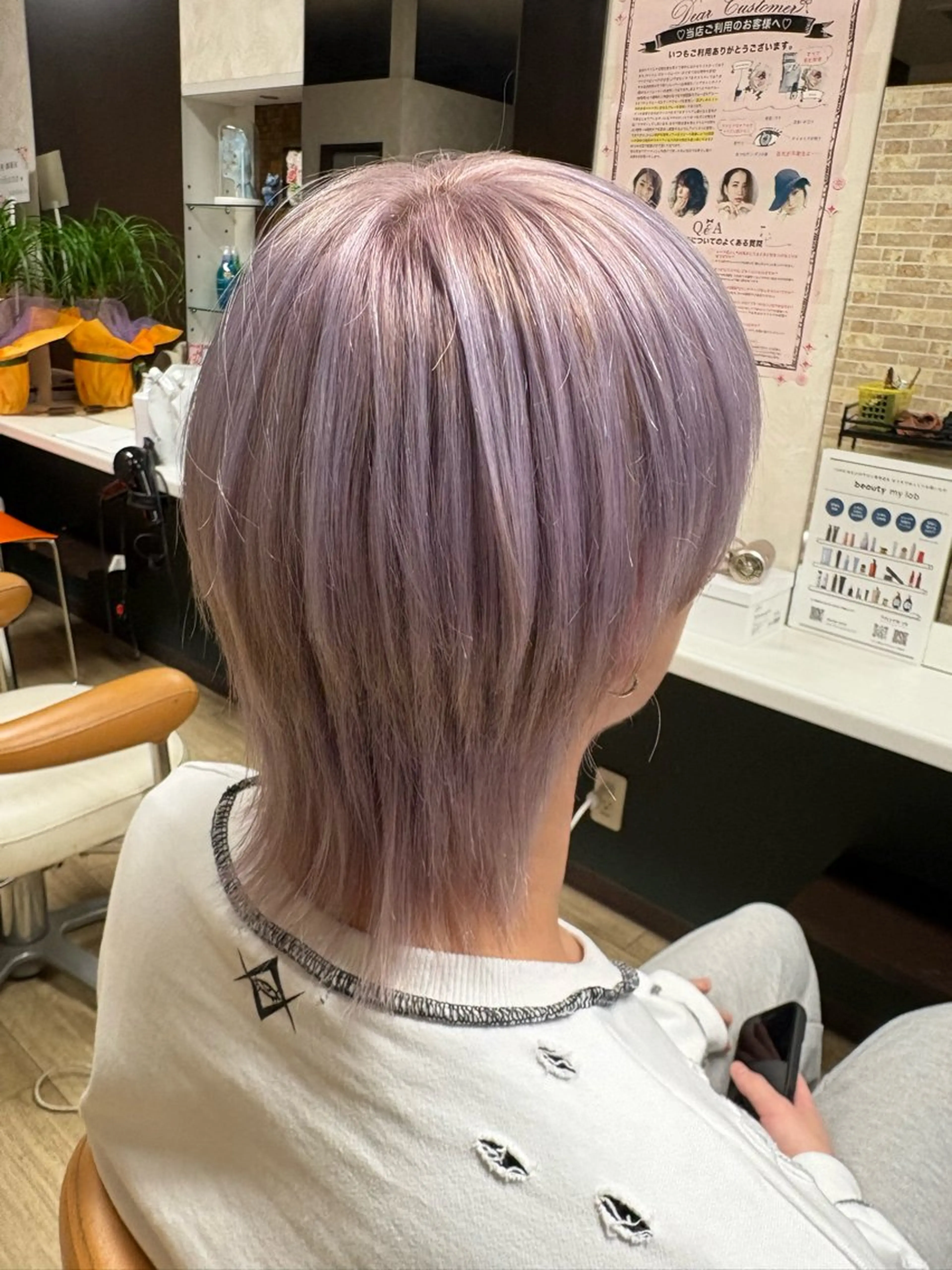 ショート カラー メンズ ヘアカラー 徳留 もも花のヘアスタイル