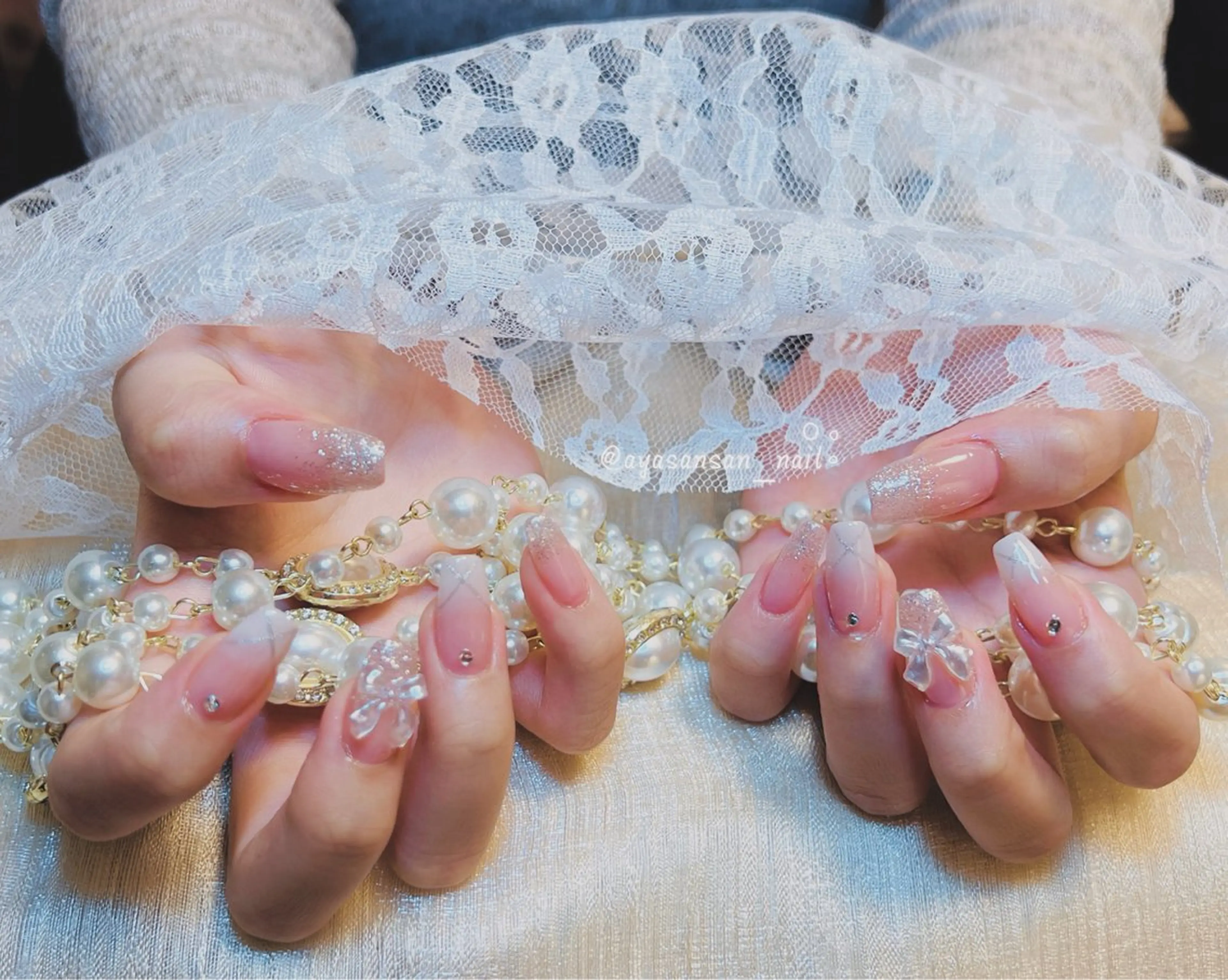 ネイル ハンドネイル ハンドケア あや✨🌸長さだし カワイイ系ピンク専門のネイルデザイン