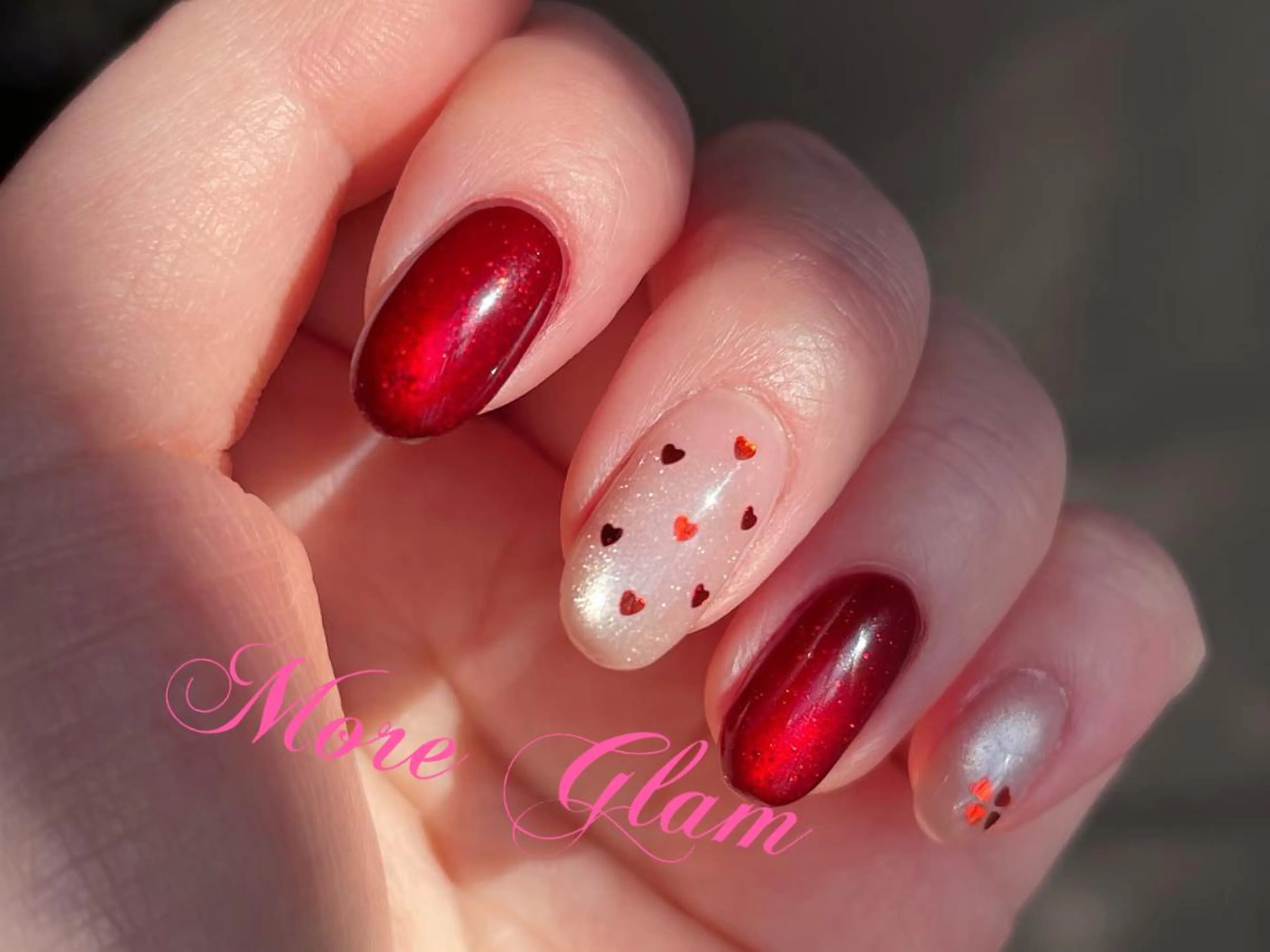 ネイル 長さ出し フットネイル フレンチネイル ジェルネイル ガラスフレンチ MoreGlam Nailsのネイルデザイン