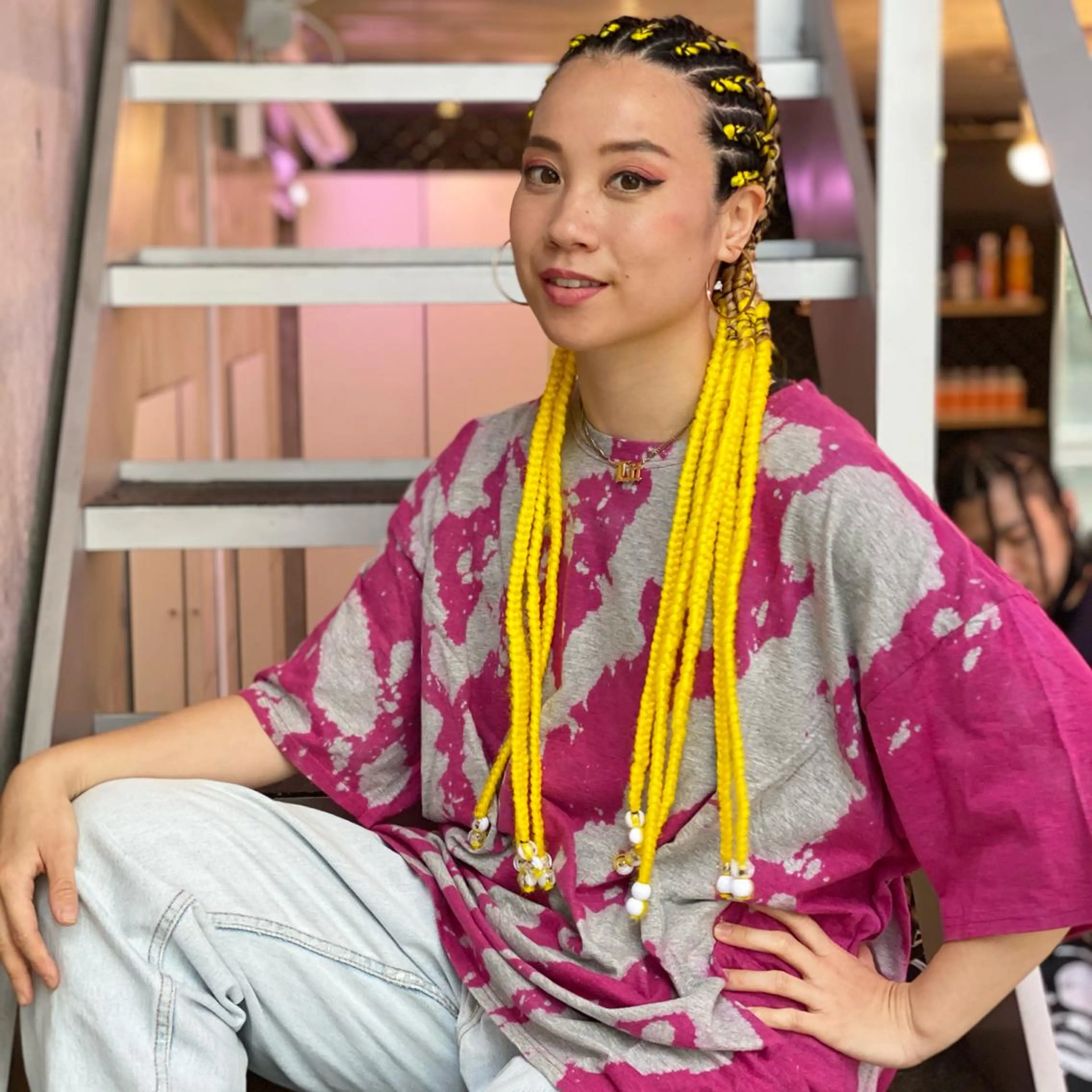 ロング カラー パーマ ヘアアレンジ キッズ ネイル マツエク・マツパ 中元 淳のヘアスタイル