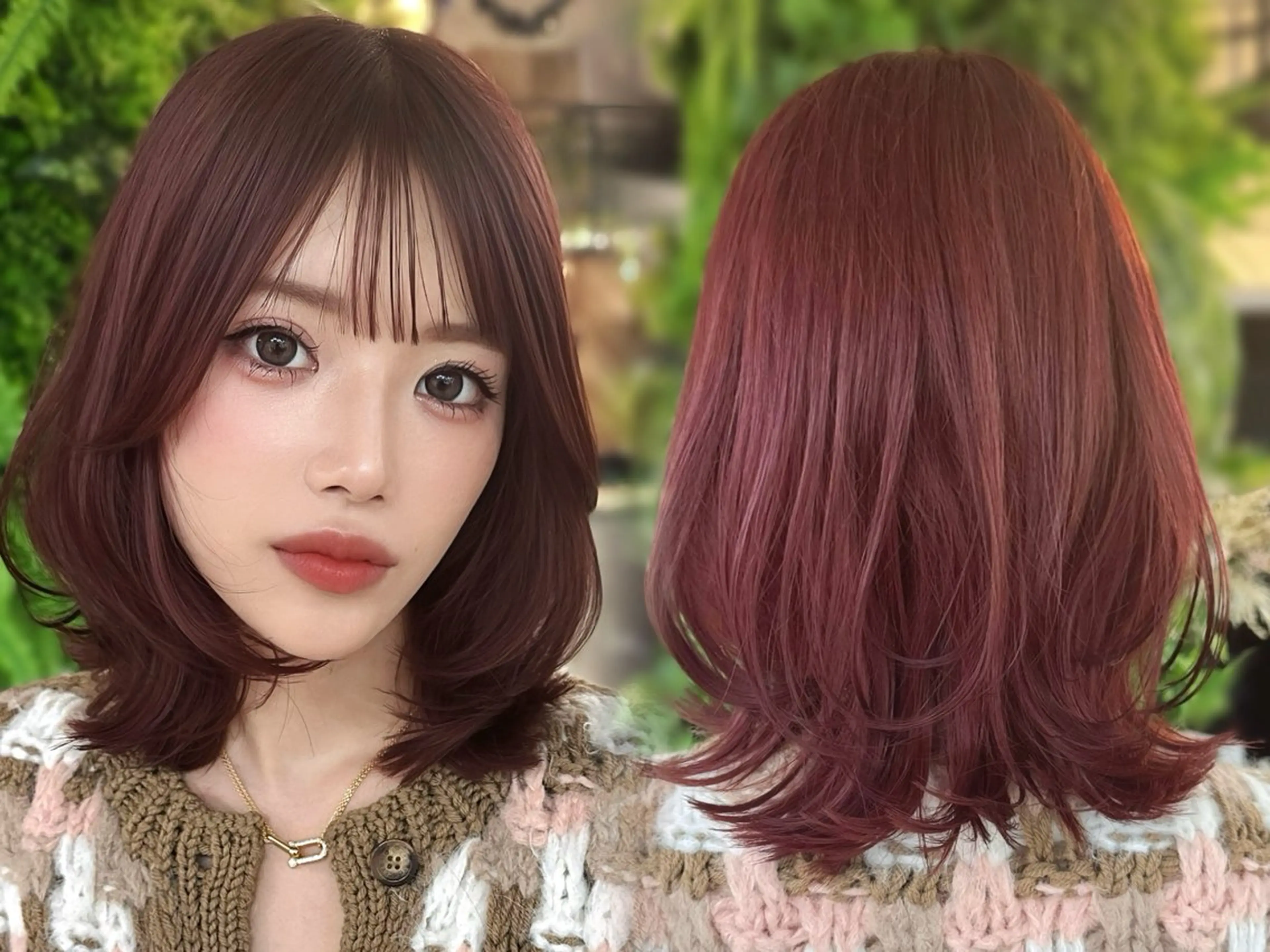 ミディアム カラー ブラウンカラー レイヤーカット Pocket仙台 💚モエリのヘアスタイル