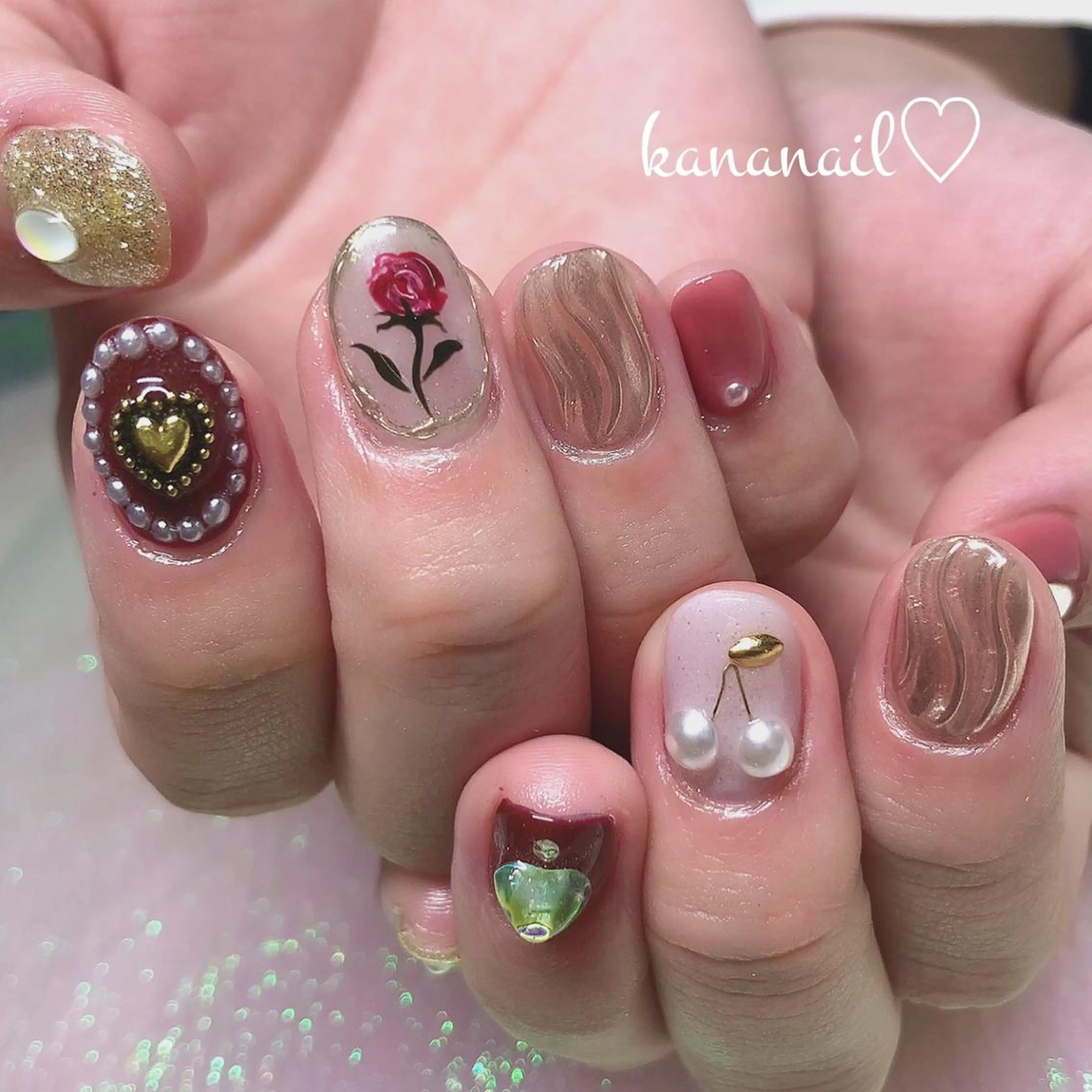 ネイル ミディアムネイル ハンドネイル kananail ♡のネイルデザイン