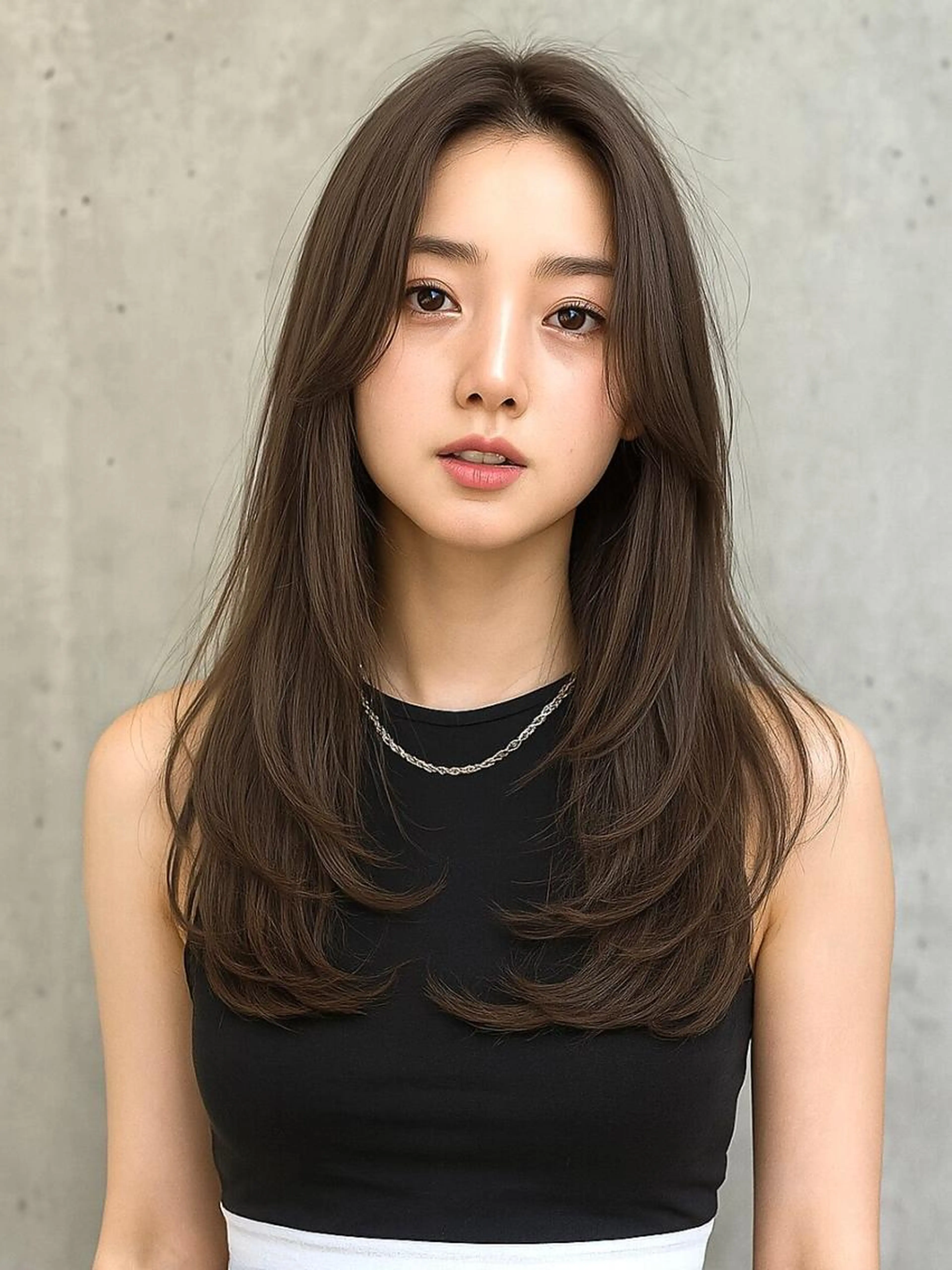 韓国式コテ巻き風パーマ&シルク縮毛矯正＋髪質改善トリートメント＋レイヤーカットの写真