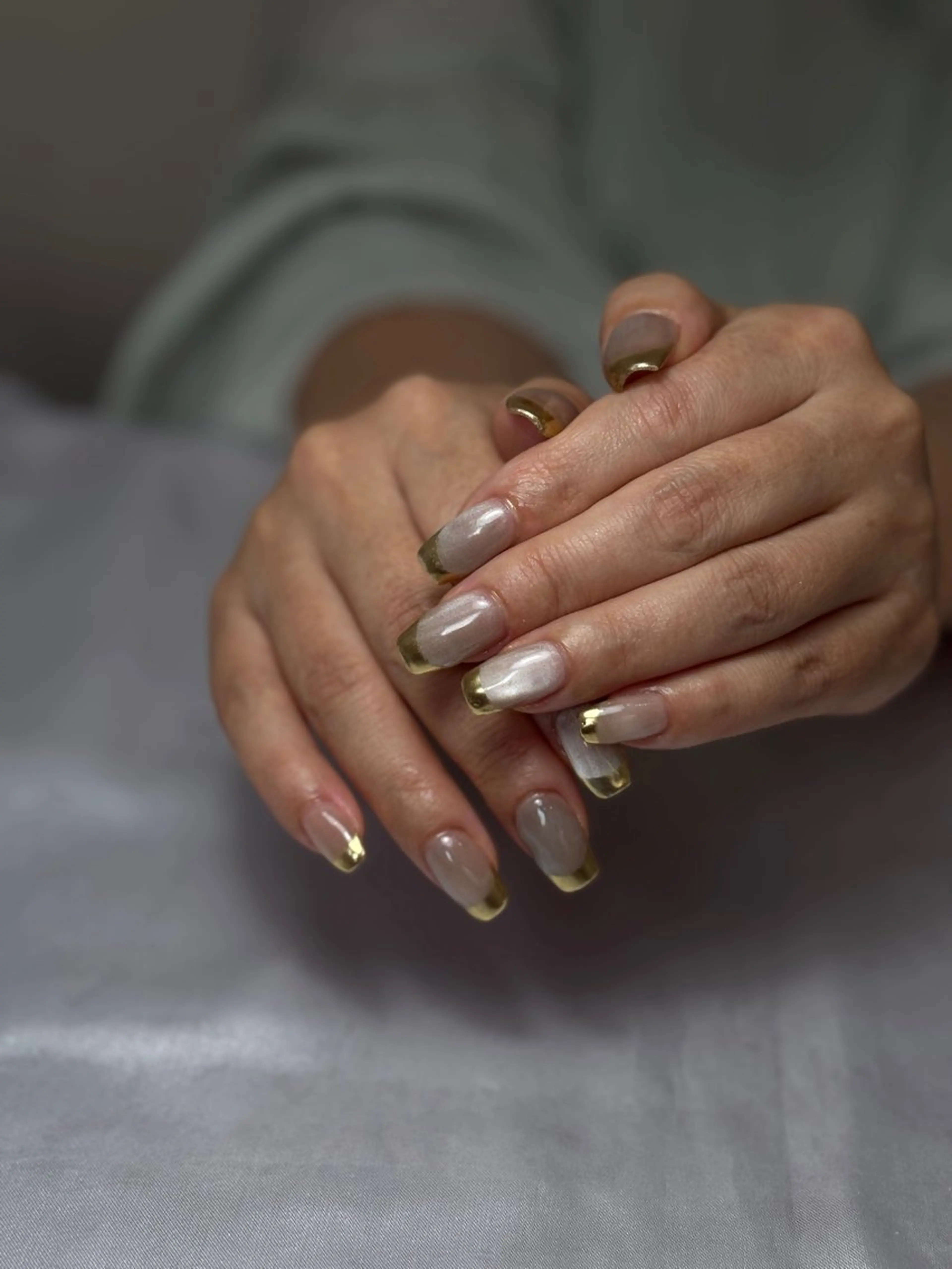 ネイル フレンチネイル マグネットネイル ミラーネイル ハンドネイル nail salon toki.のネイルデザイン