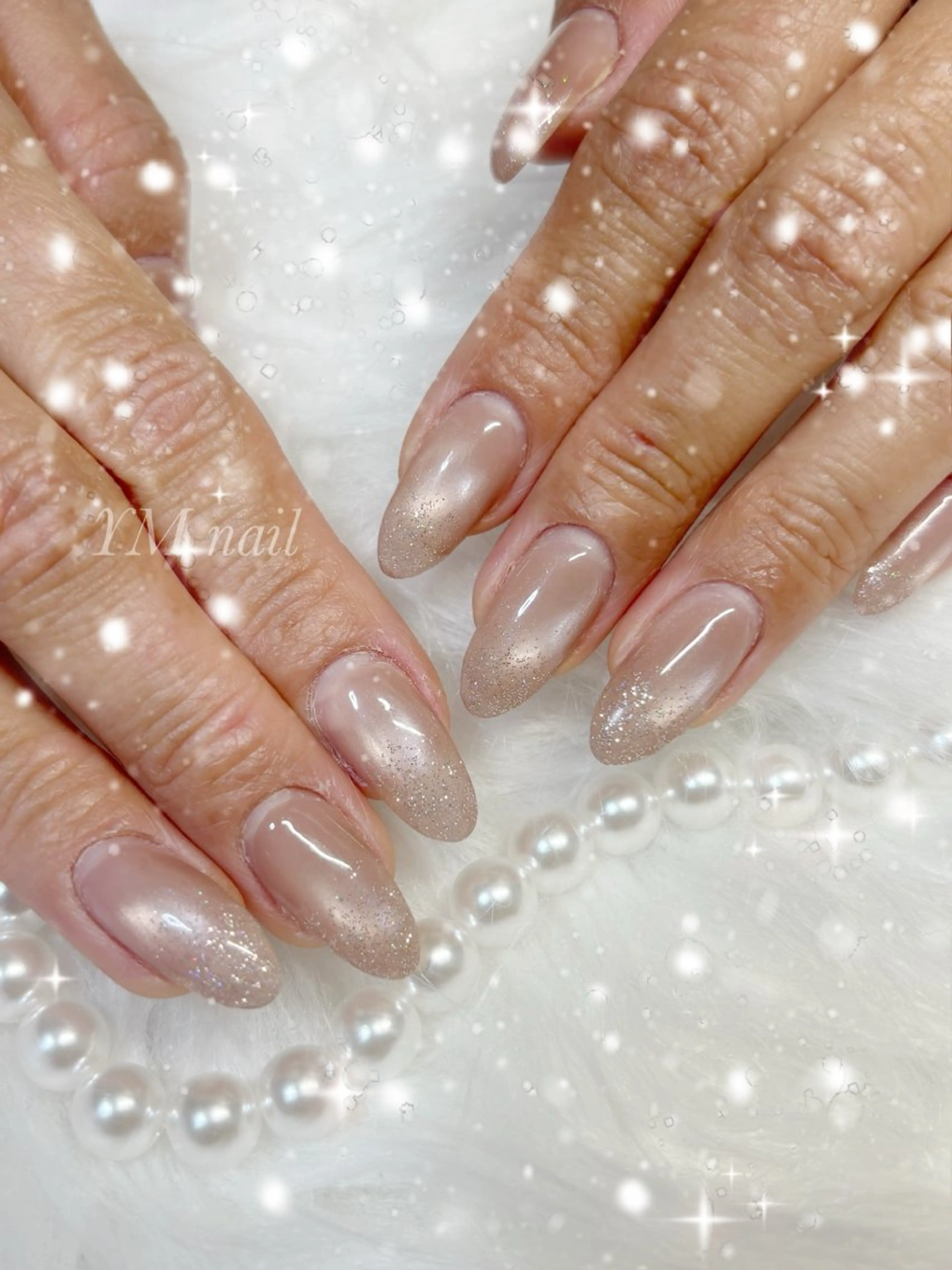 ネイル フラッシュネイル キラキラネイル マグネットネイル 春ネイル ハンドネイル YM nailのネイルデザイン