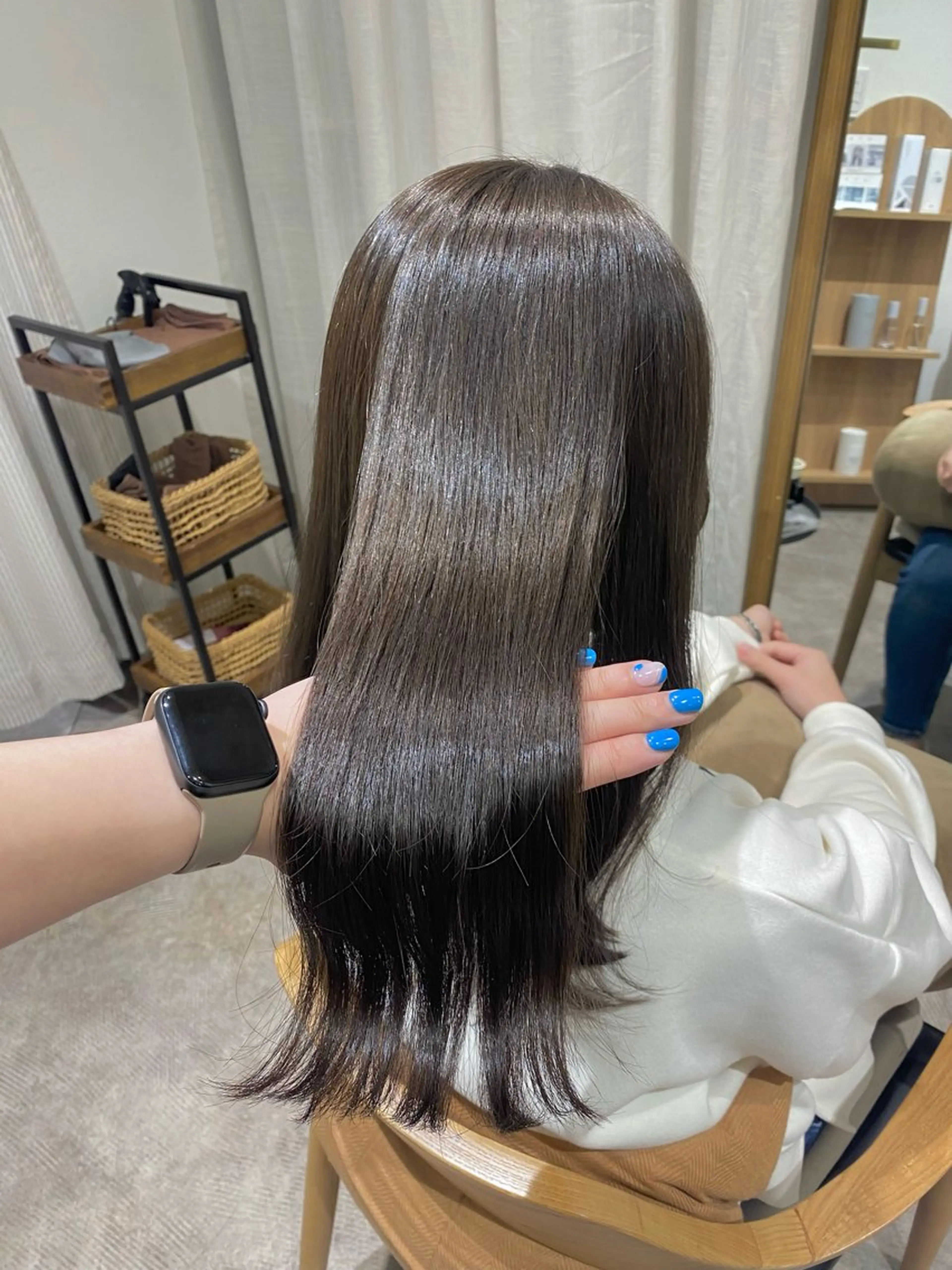 ロング カラー カット ヘアカラー トリートメント 透明感カラー/韓国 ヘア🩶yuri🩵のヘアスタイル
