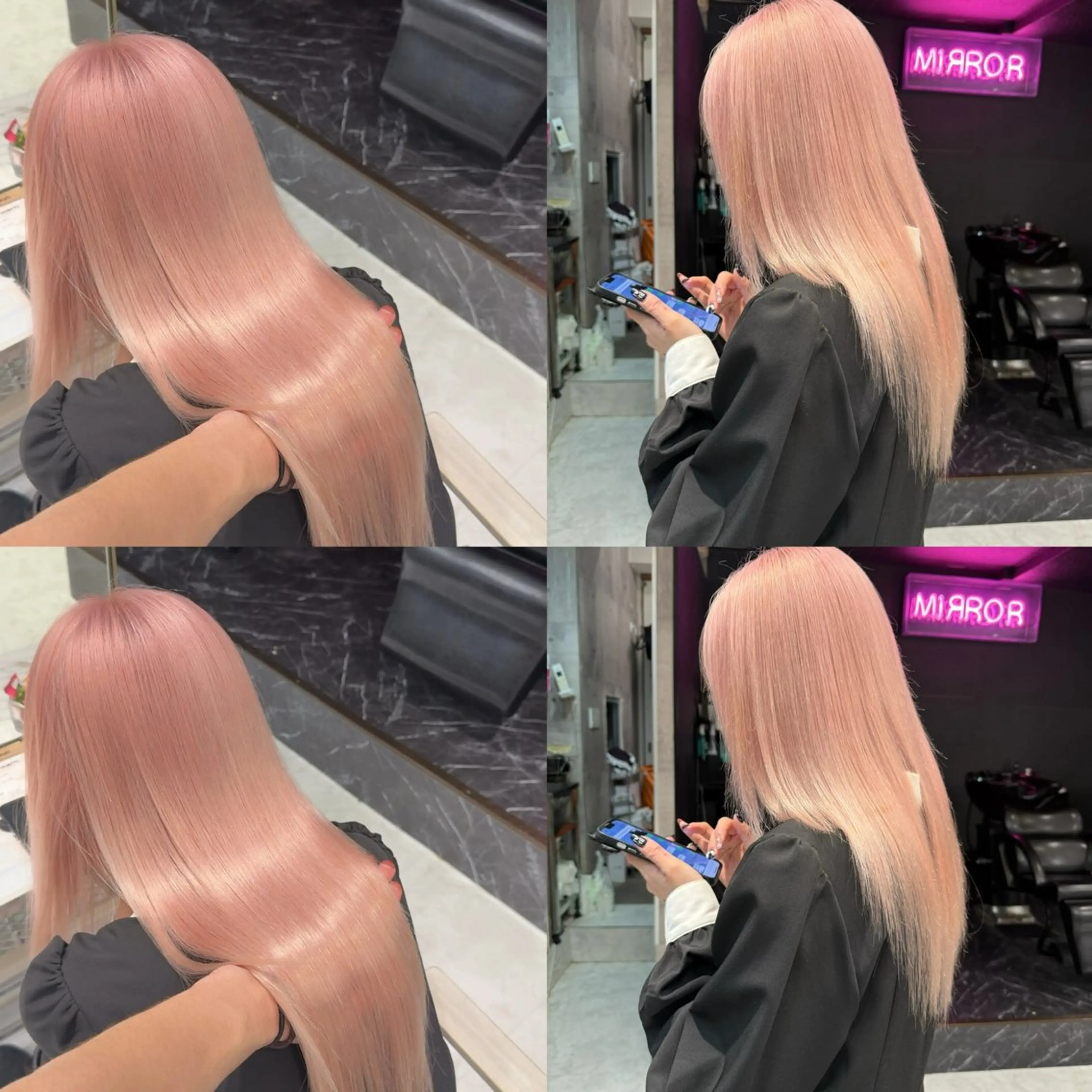 ミディアム カラー ベージュカラー ブリーチ ブロンド ミルクティーベージュ ピンクカラー ヘアカラー 【🥀履歴修正🥀】 ハイトーン職人/拓真のヘアスタイル