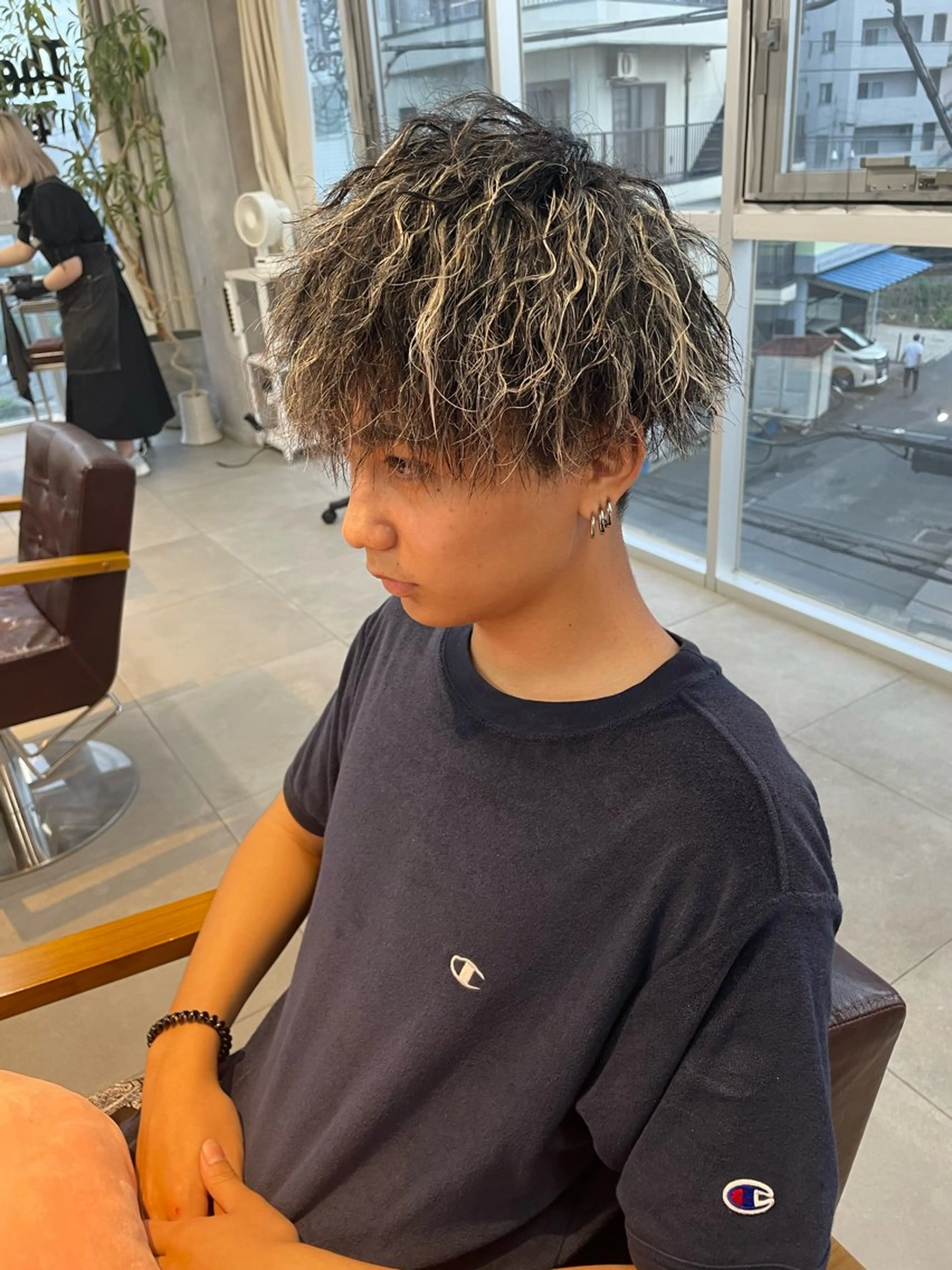 ミディアム カラー パーマ メンズ 辻堂メンズ特化 YU-YAのヘアスタイル