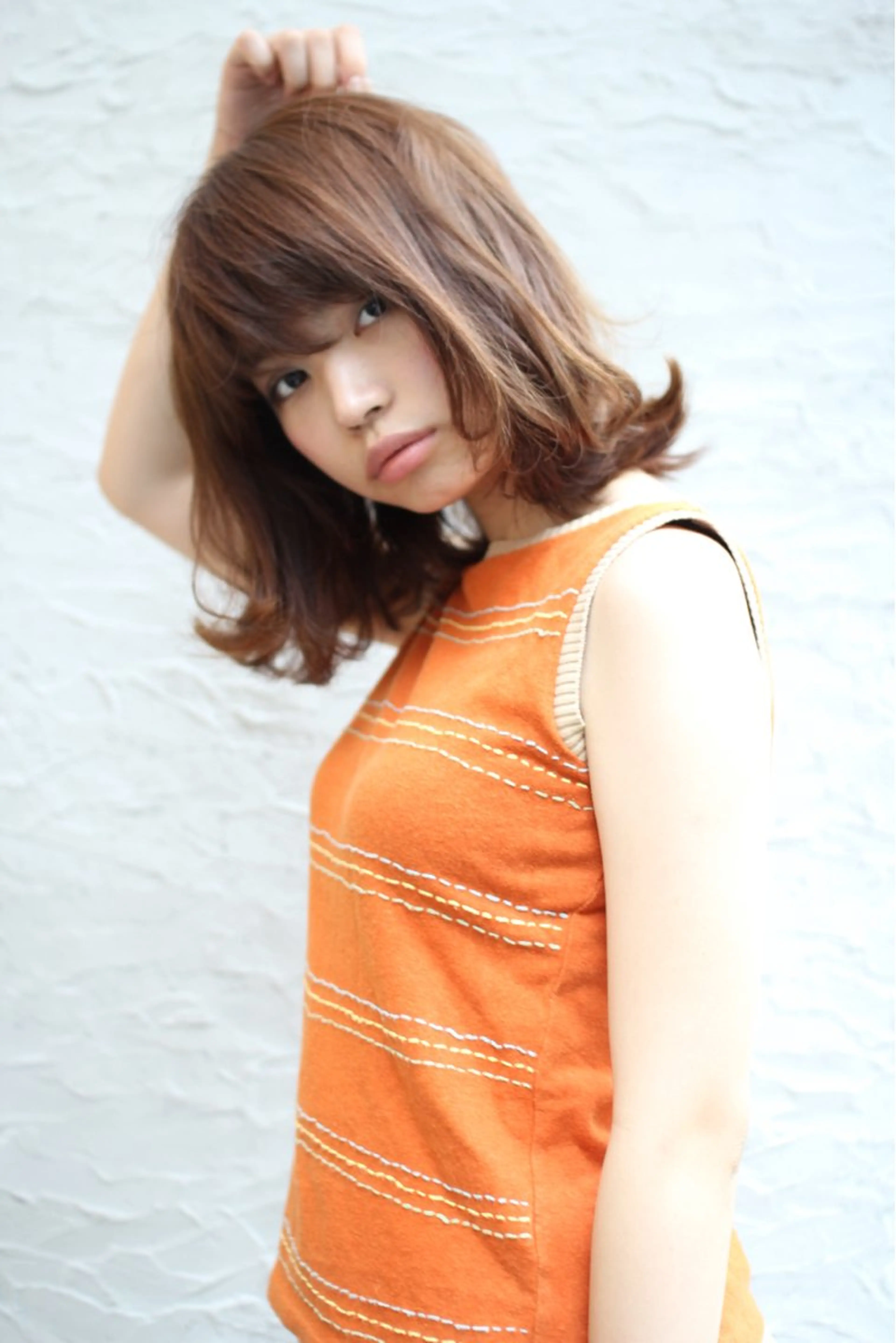 ミディアム ハイライト 髪質改善 小顔カット Endearing 銀座/レイヤーカットのヘアスタイル