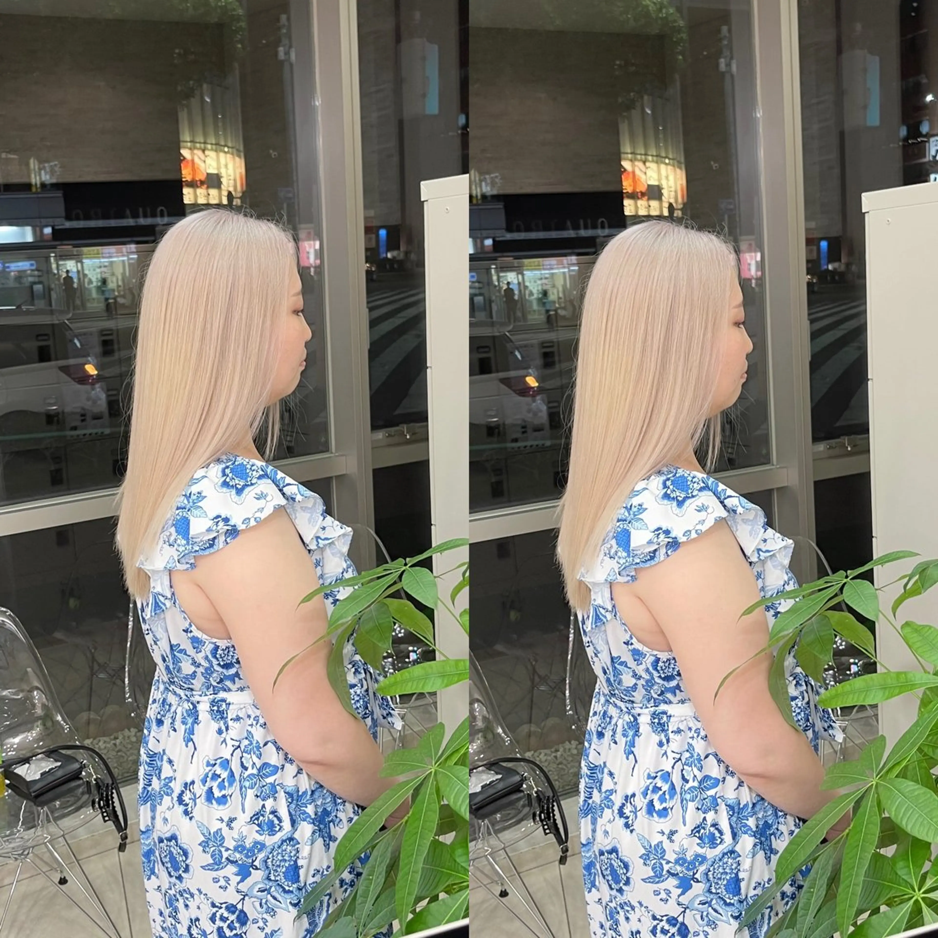 セミロング ヘアカラー トリートメント Y Uのヘアスタイル