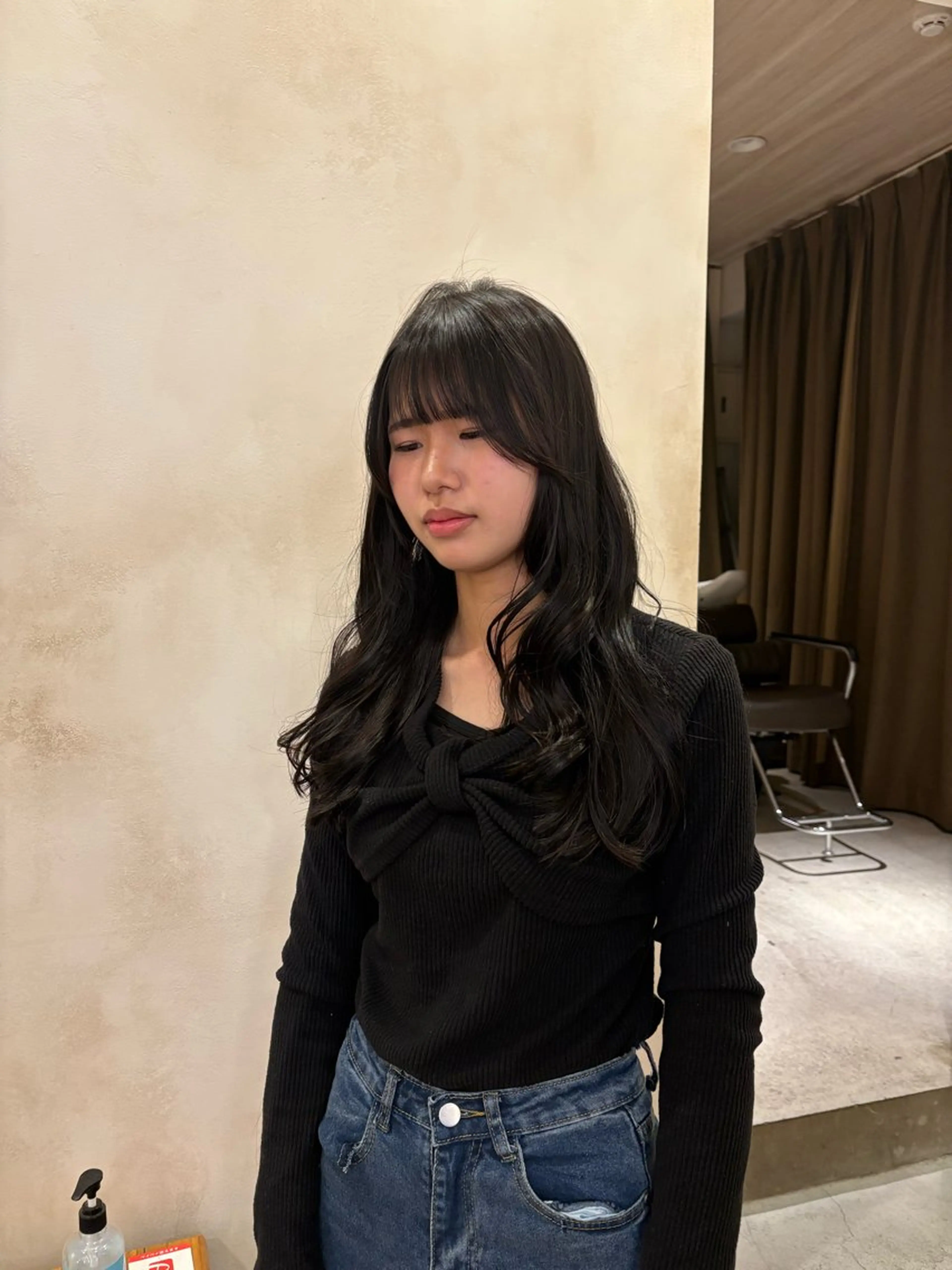 ロング 顔周りカット 韓国風ヘア 小顔カット 和泉市/ LORAN/原田のヘアスタイル