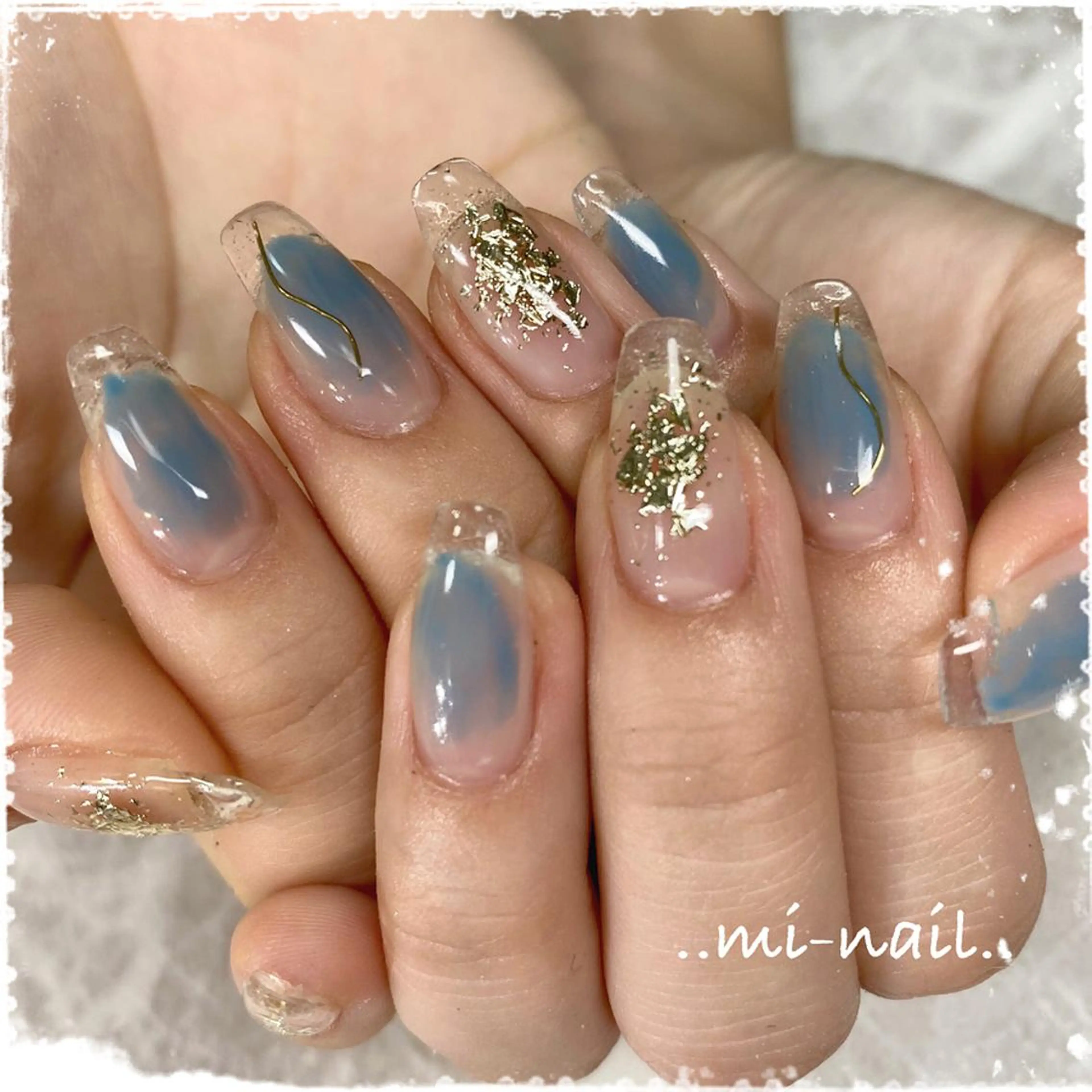 ネイル アートネイル クリアネイル 長さ出し フレンチネイル ワンカラーネイル ..mi-nail ..のネイルデザイン