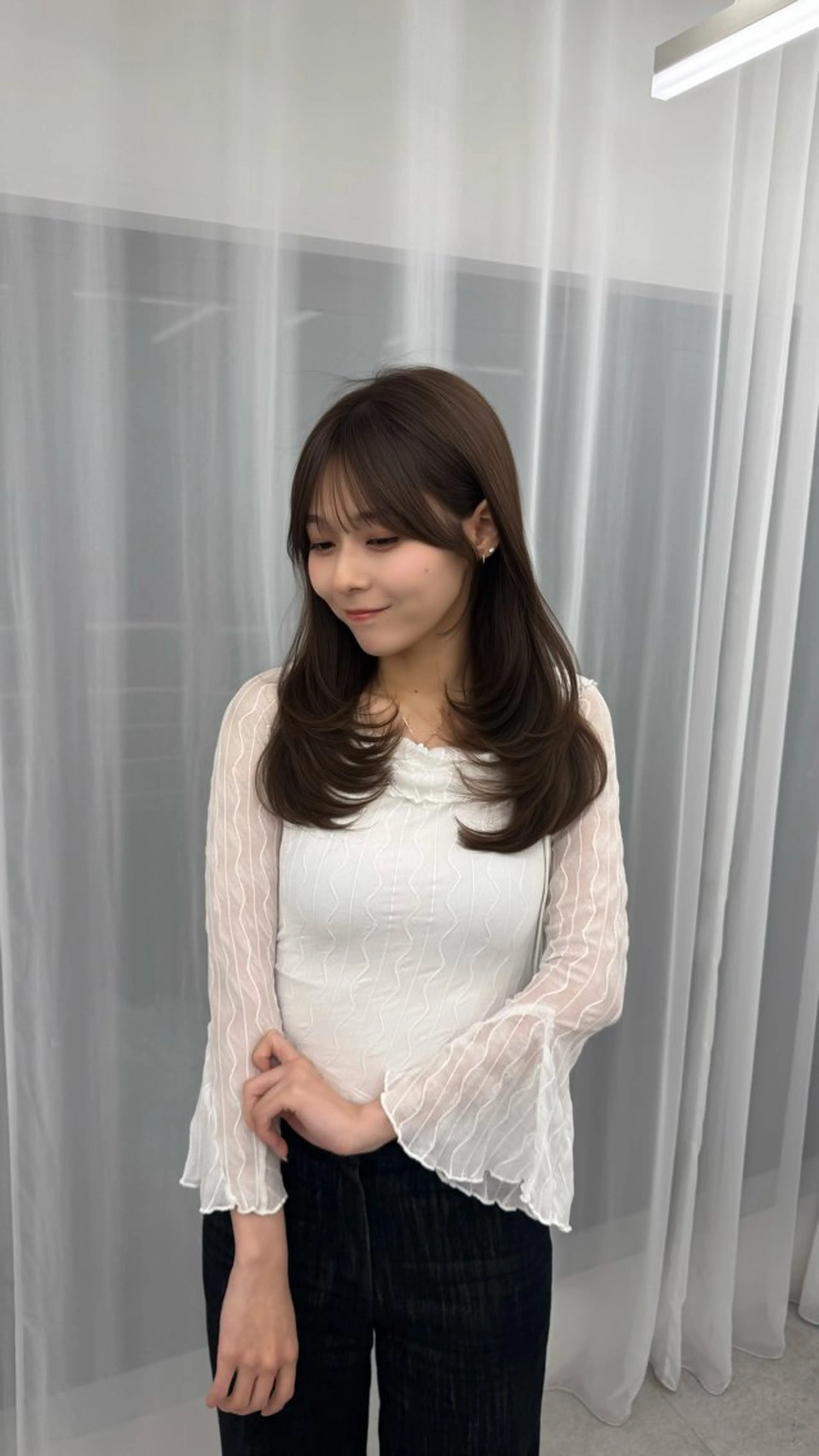 ミディアム カラー ヘアアレンジ カット ヘアカラー トリートメント 顔周り&ミディアム 特化/池袋/kokiのヘアスタイル