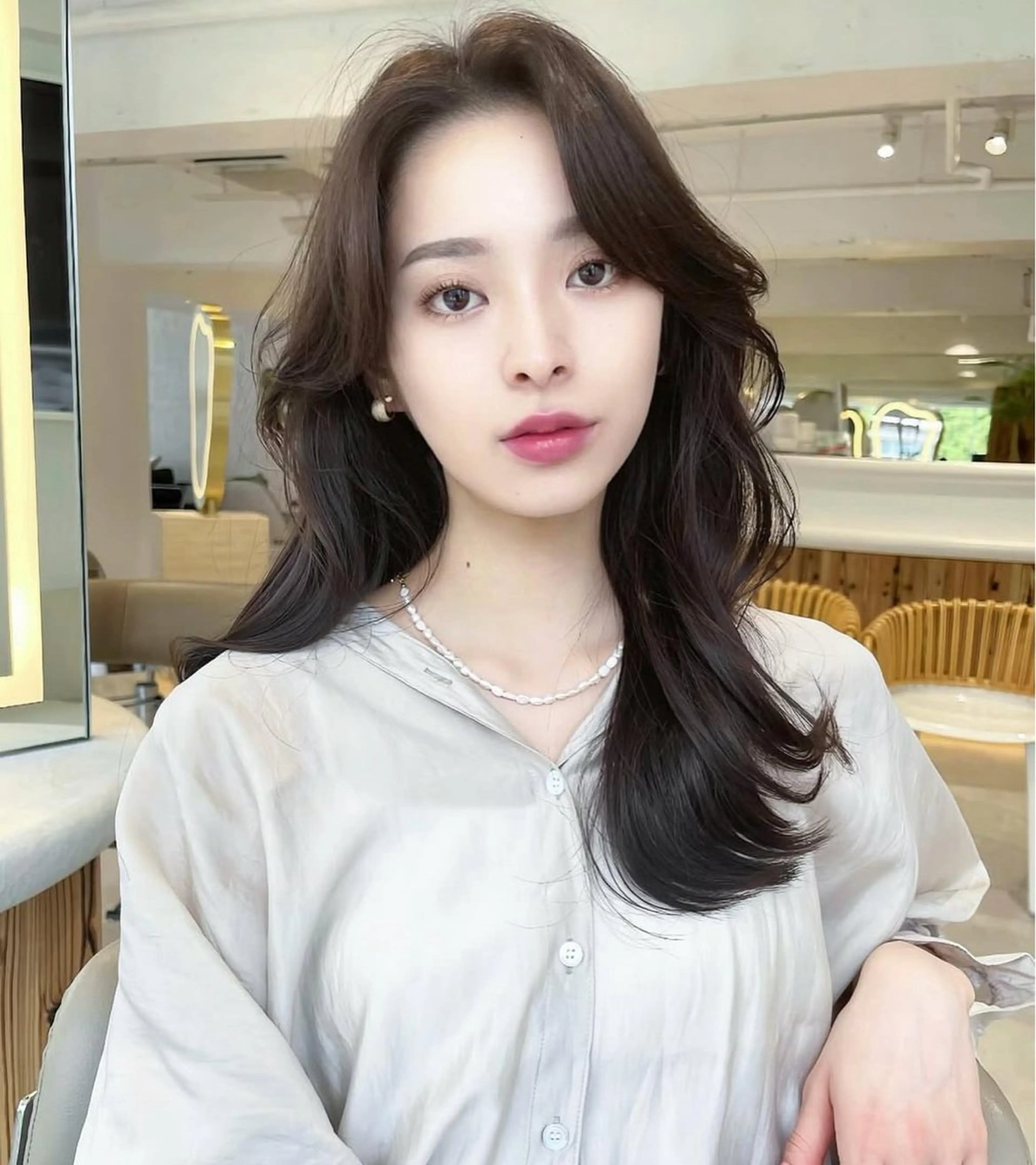 ロング 顔周りカット レイヤーカット ❄️暗髪/透明感❄️ /reyのヘアスタイル