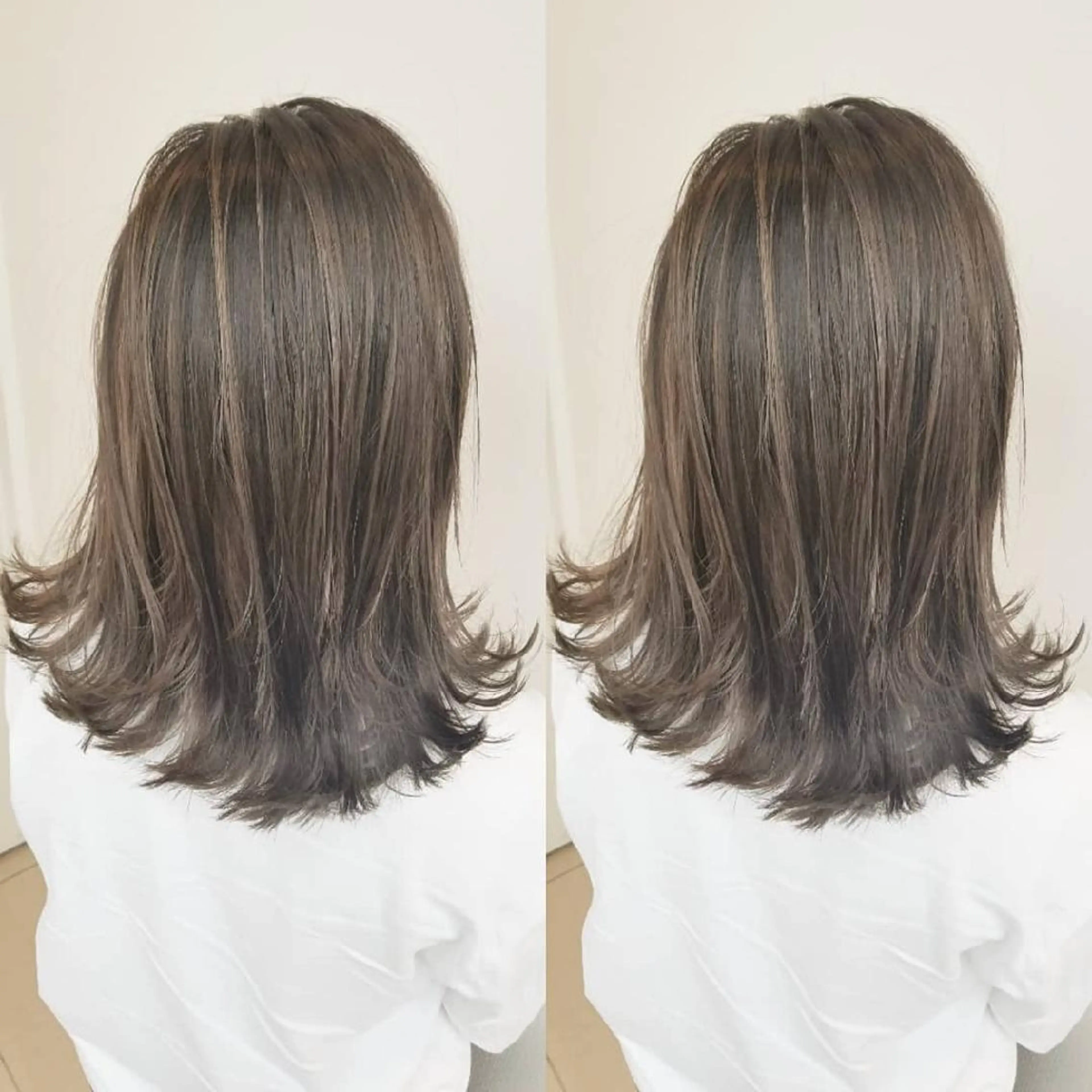 セミロング カラー バレイヤージュ レイヤーカット ブリーチ・ハイトーン 特化🎉内山のヘアスタイル