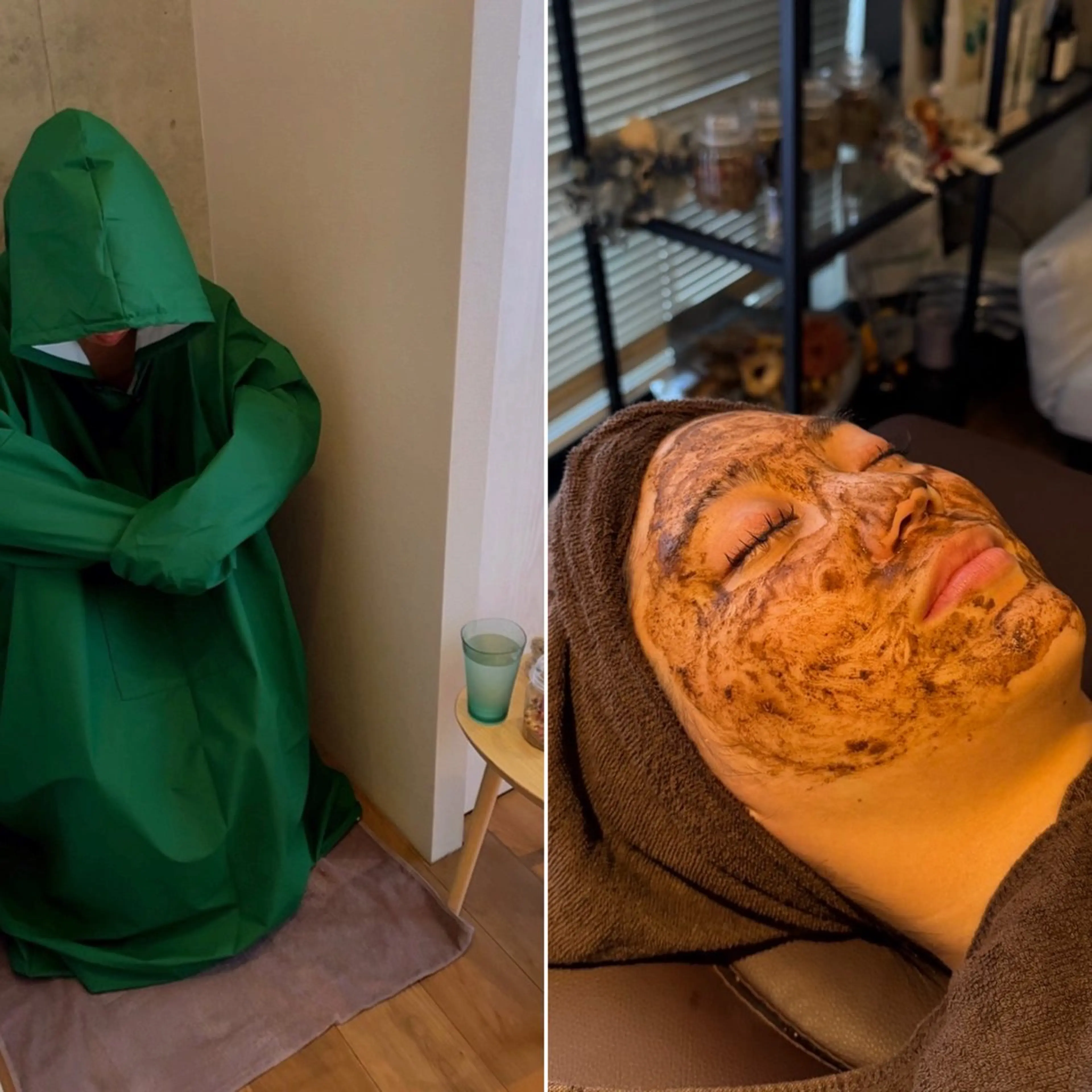 【ご新規様🉐】よもぎ蒸し40分(足湯マッサージ＆飲料水飲み放題)➕ハーブピーリング(剥離なし当日メイク🉑)の写真