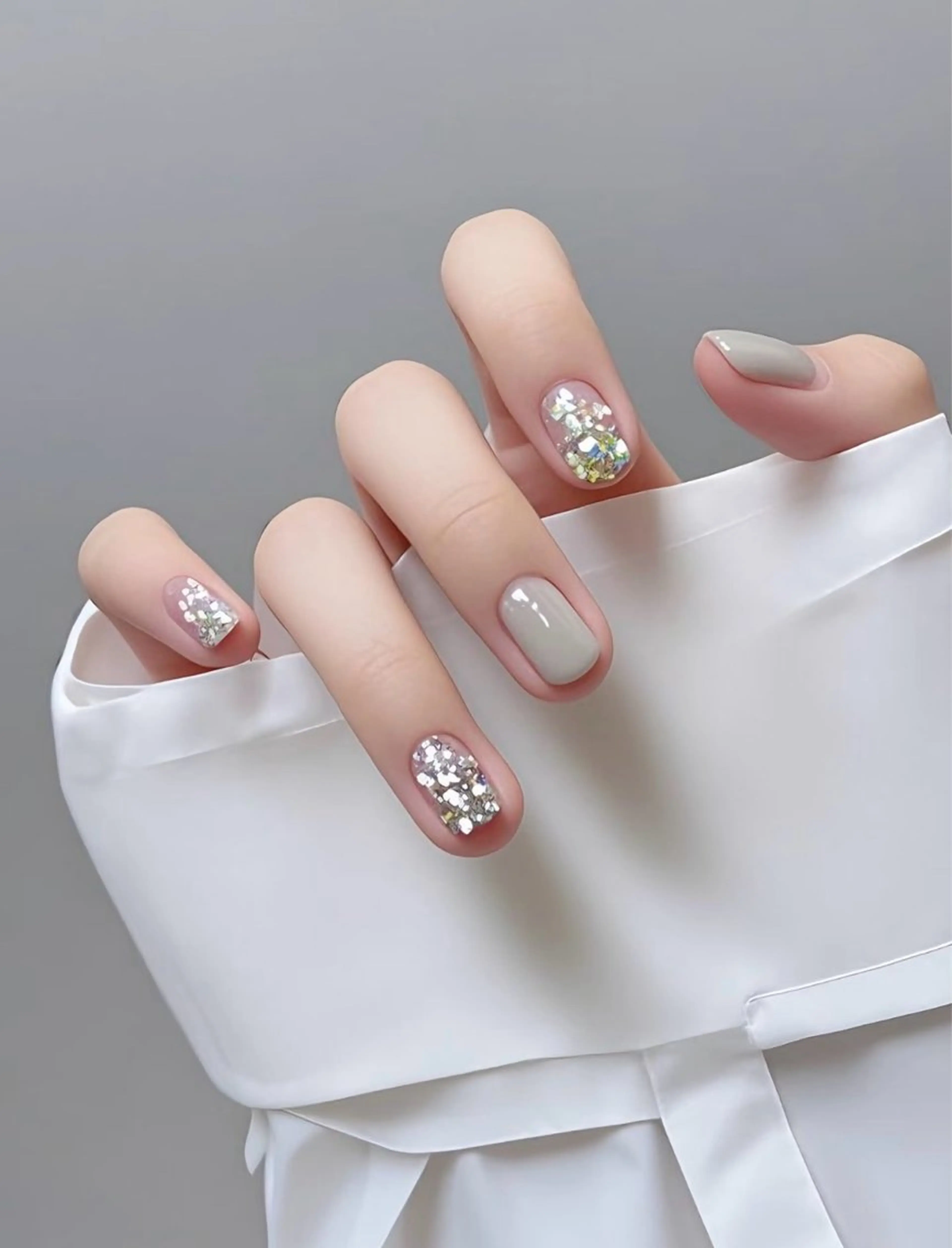 ネイル アートネイル オーロラネイル クリアネイル 長さ出し フレンチネイル ハンドネイル 佐藤 笹のネイルデザイン