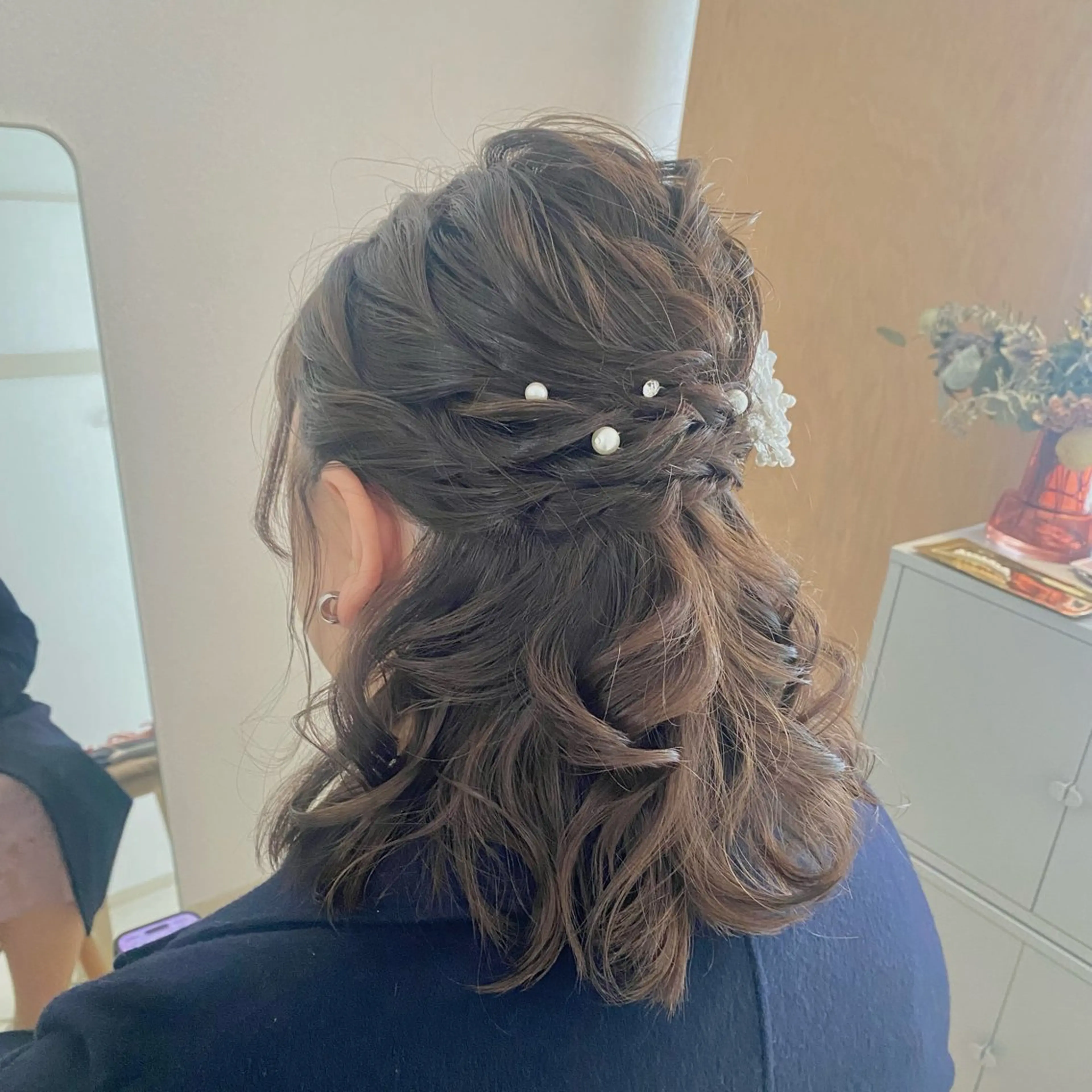 ミディアム ヘアアレンジ 結婚式・ブライダル ヘアセット fumie .のマツエク・マツパデザイン