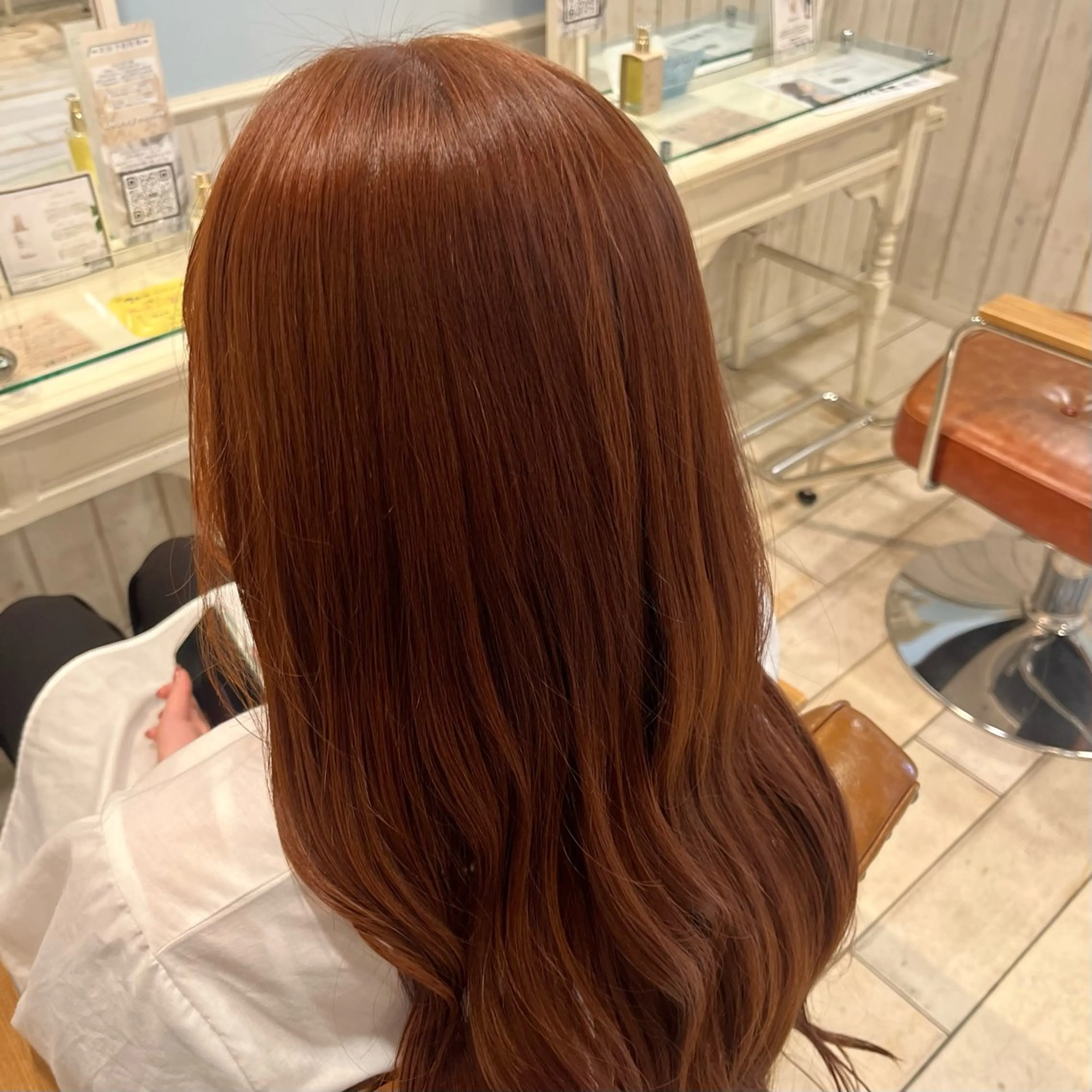 ロング カラー ブラウンカラー オレンジ オレンジブラウン mok✩.*˚ さきのヘアスタイル