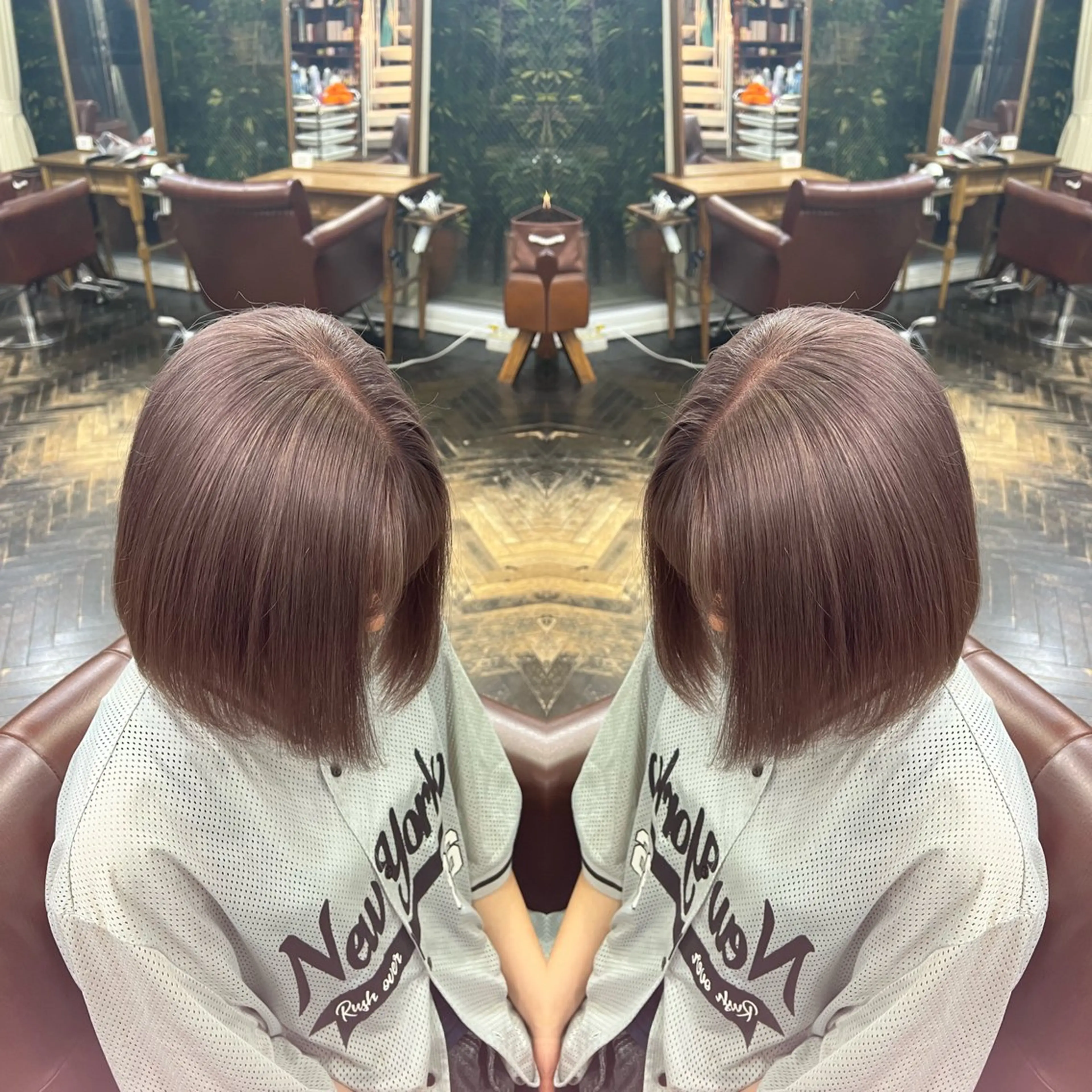 ミディアム カラー ハイライト/レイヤー /ハイトーン/AOIのヘアスタイル