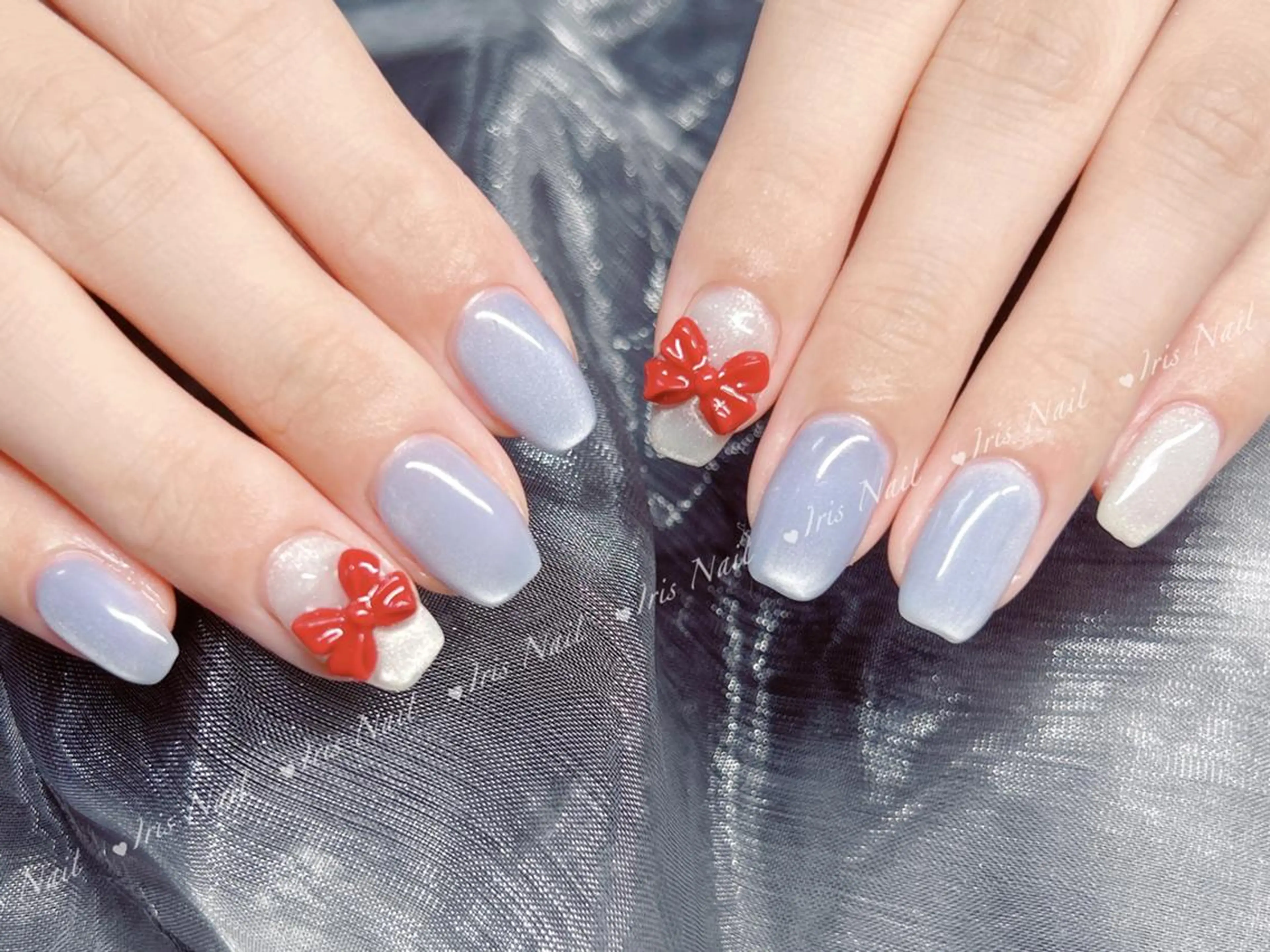 ネイル リボン ハンドネイル ハンドケア 🍒IRIS Nail🌸のネイルデザイン