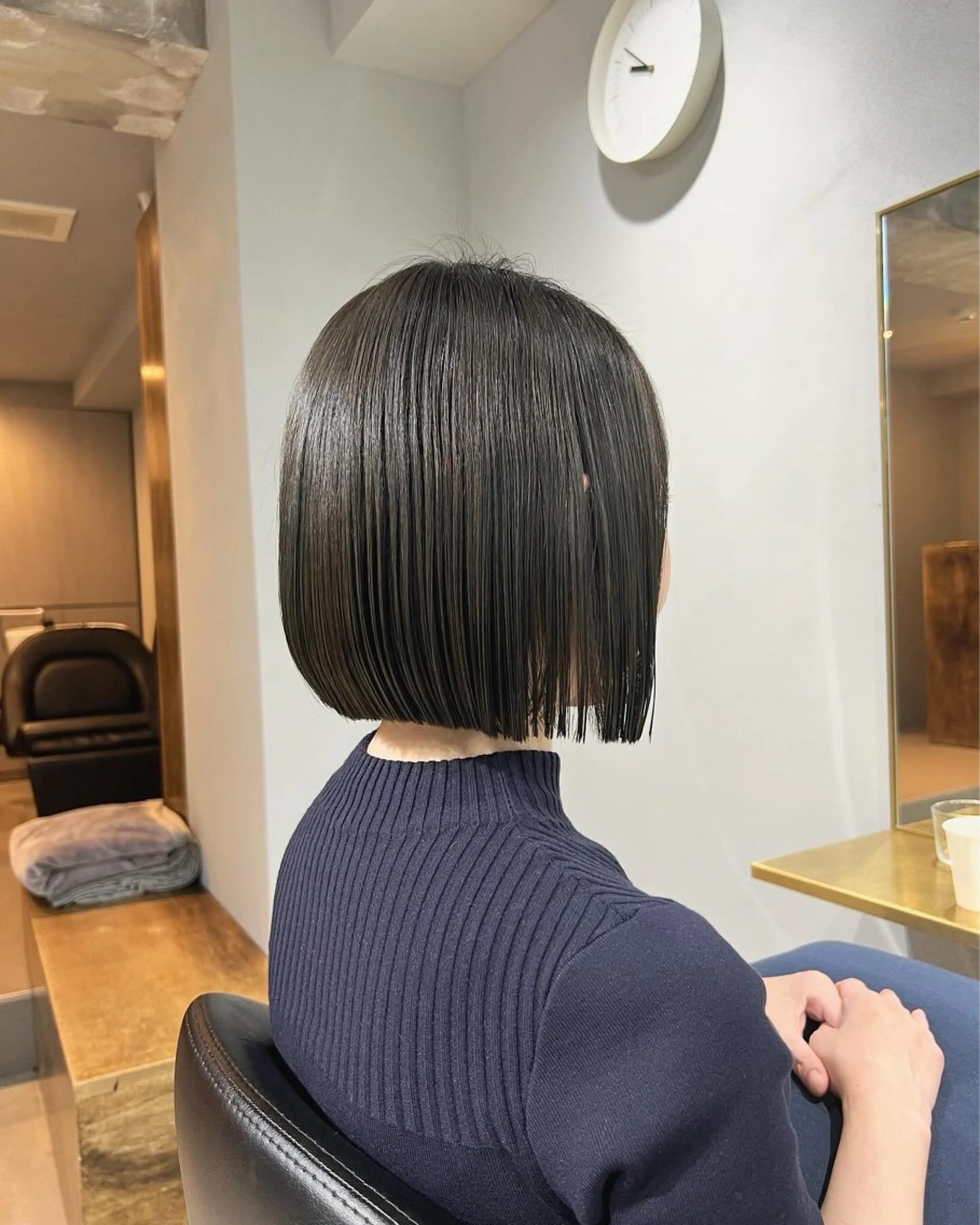 ミディアム カラー ヘアカラー トリートメント akane/ボブ /オリーブベージュのヘアスタイル