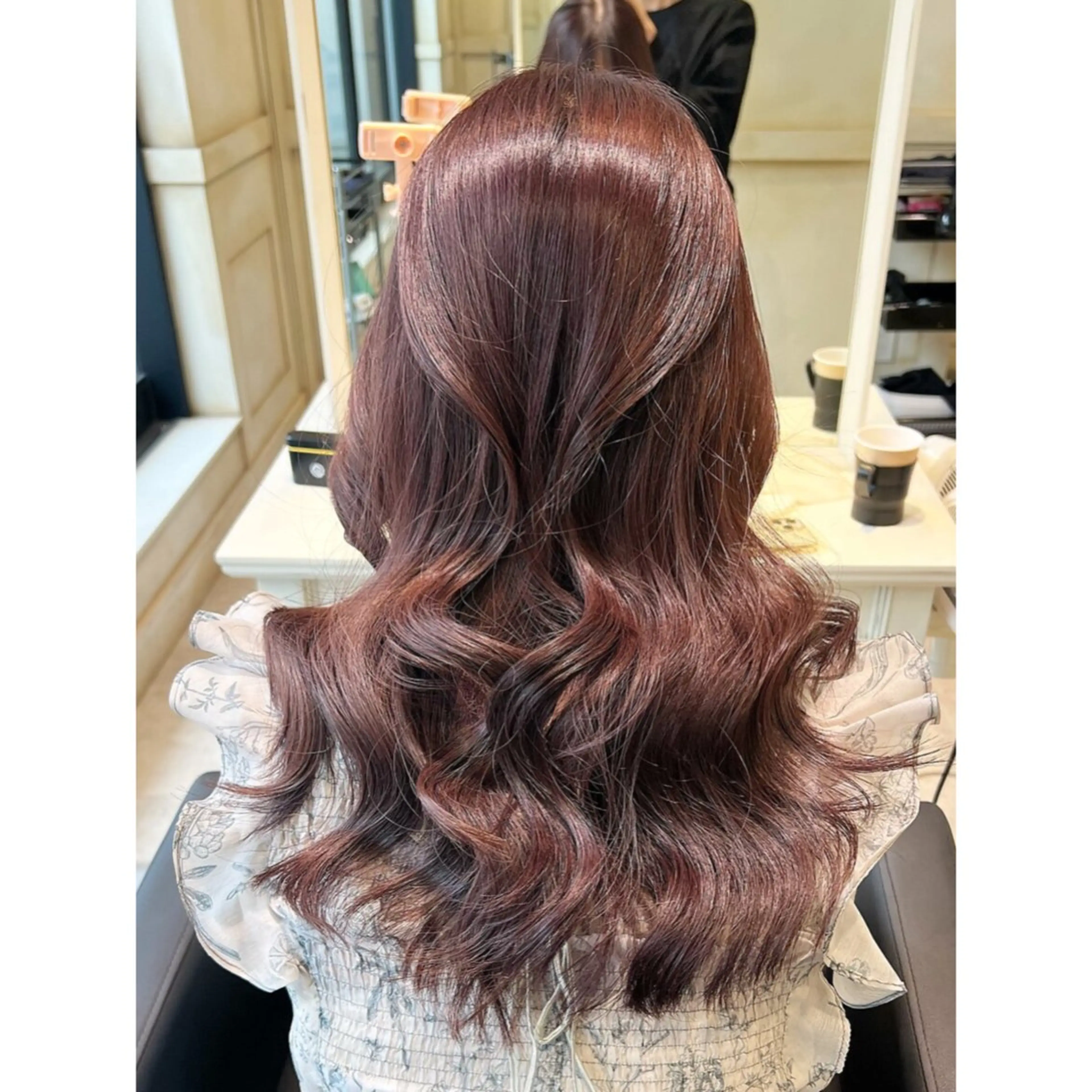 ロング カラー ブラウンカラー レッドカラー レッドブラウン ロング 💖ブリーチ/暖色 𝐘𝐮𝐢💖のヘアスタイル