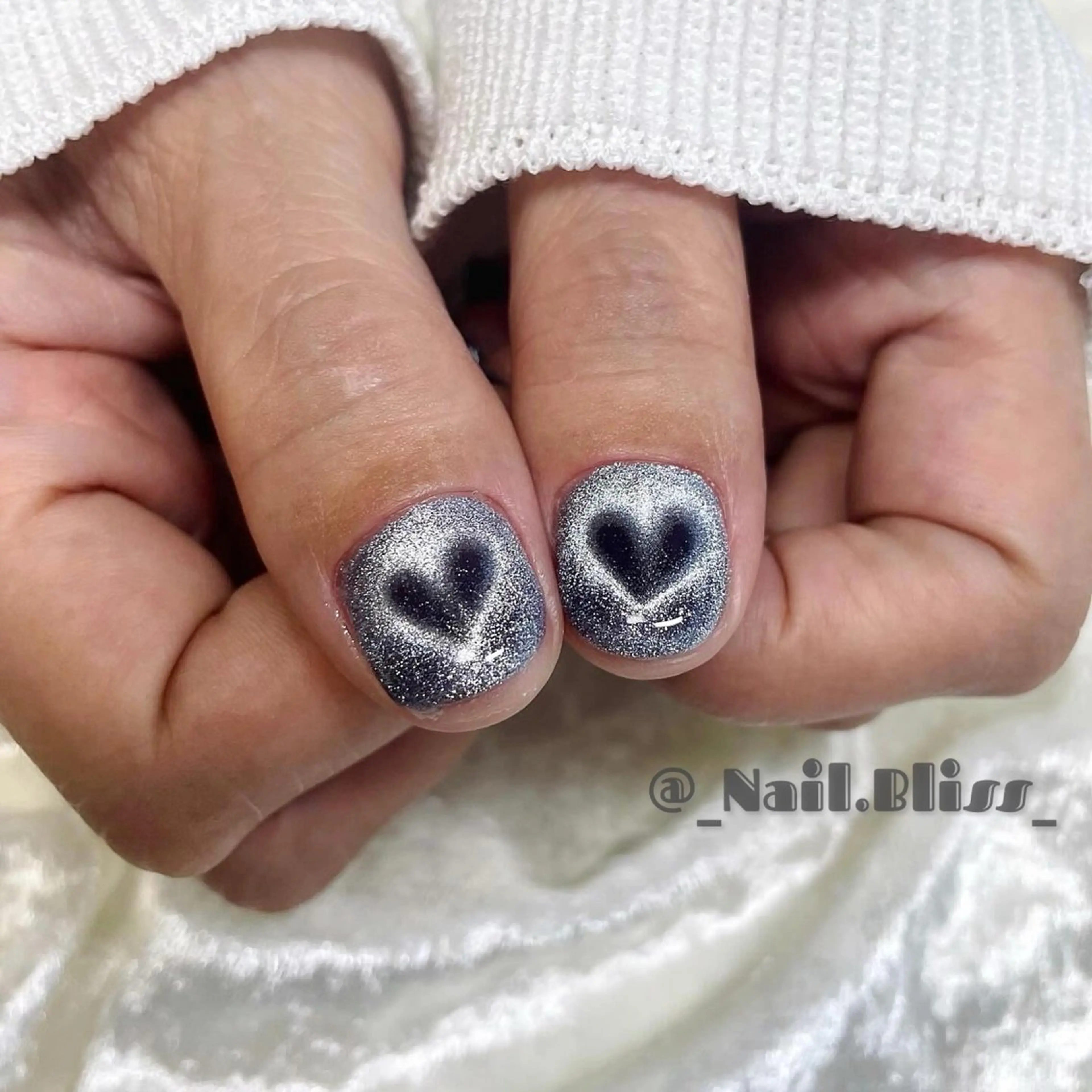 ネイル ハート マグネットネイル ハンドネイル NAIL BLISSのネイルデザイン