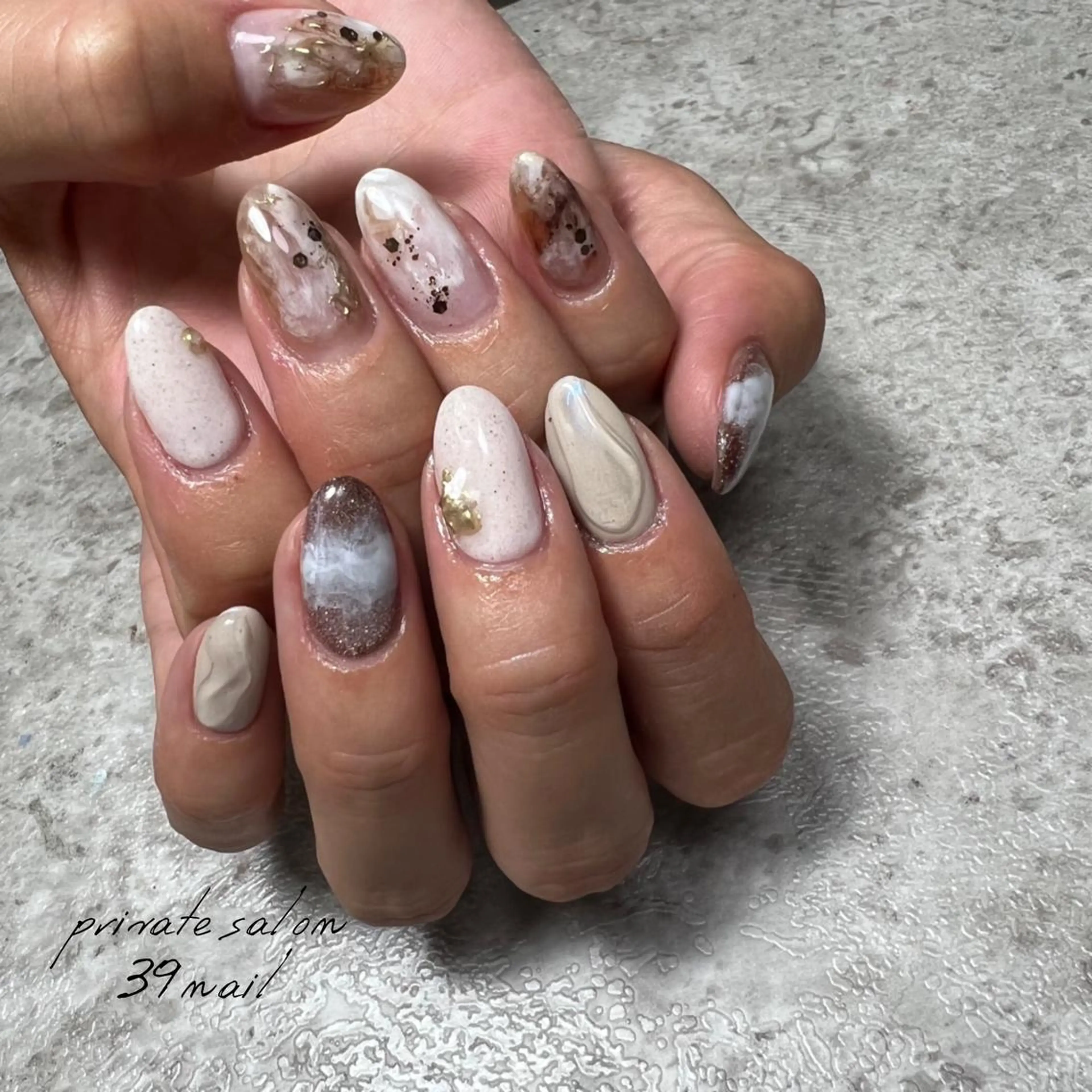 ミディアム ネイル ハンドネイル 京橋 【39nail】のネイルデザイン