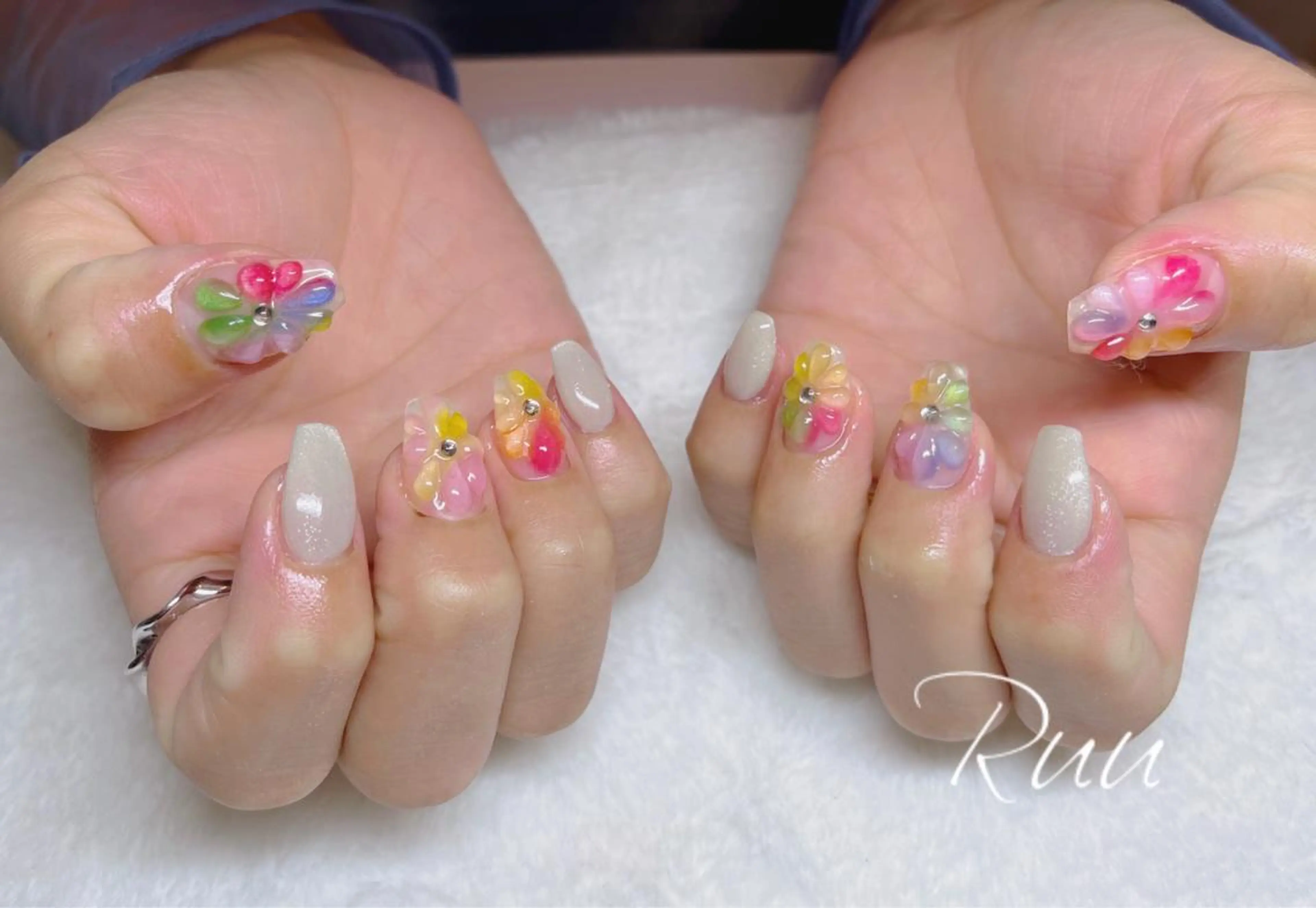 ネイル アートネイル フットネイル フレンチネイル キラキラネイル 韓国ネイル Nail salon Ruuのネイルデザイン