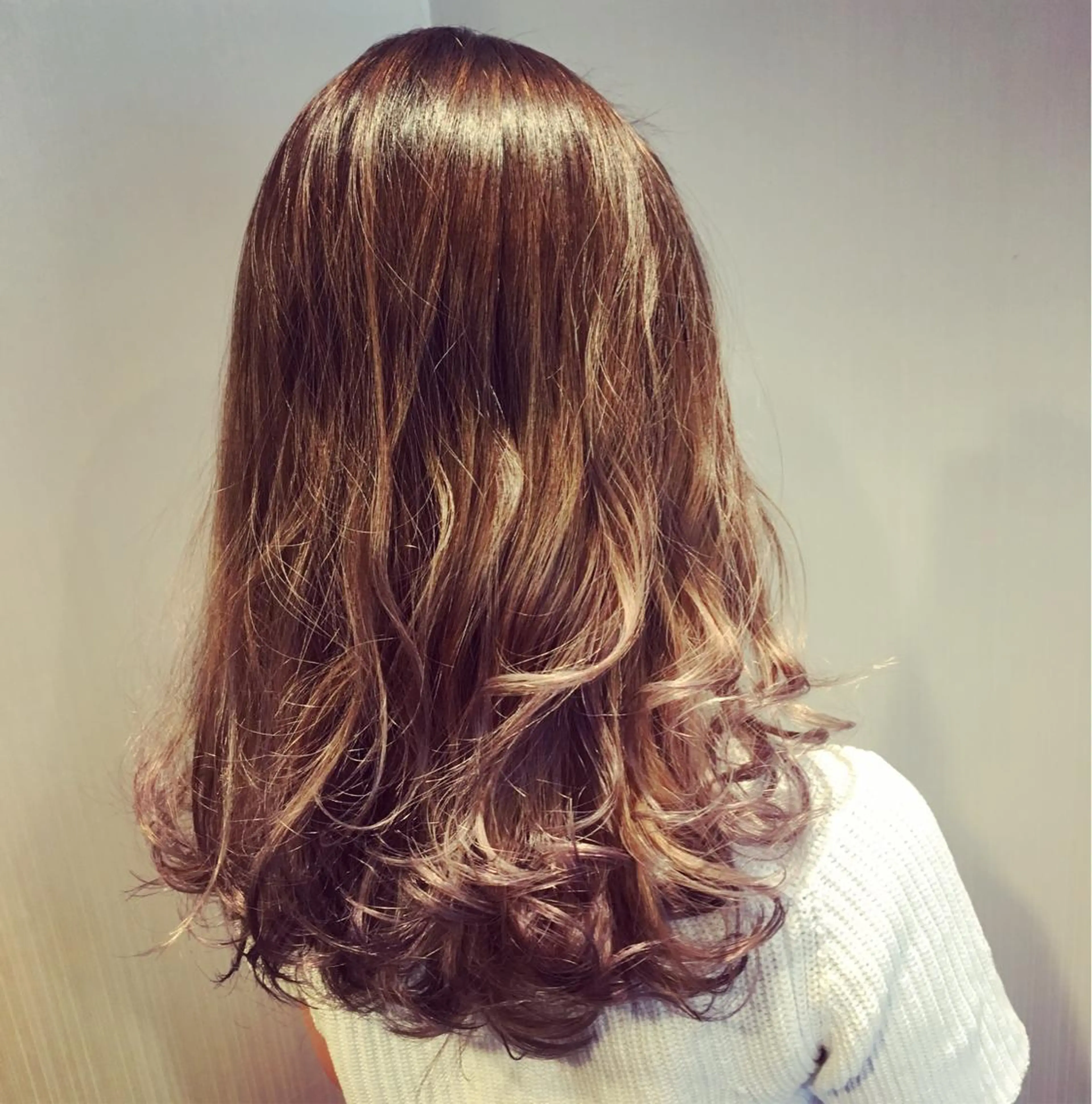 ミディアム カラー パーマ ヘアアレンジ 【mokuオーナー】 ちはるのヘアスタイル