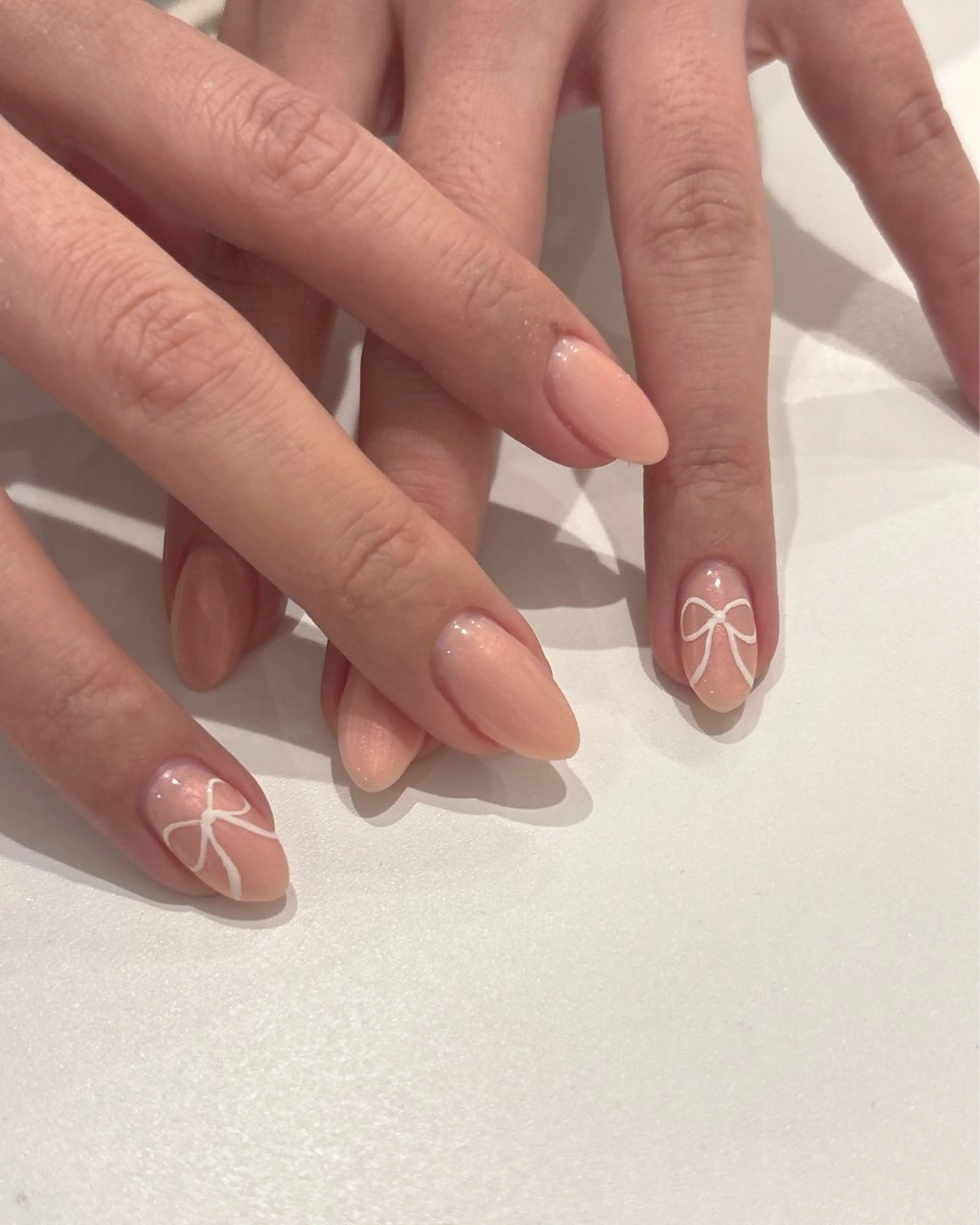 ネイル リボン 春ネイル Ann. nail.tokyo所属・Ann nailのネイルデザイン
