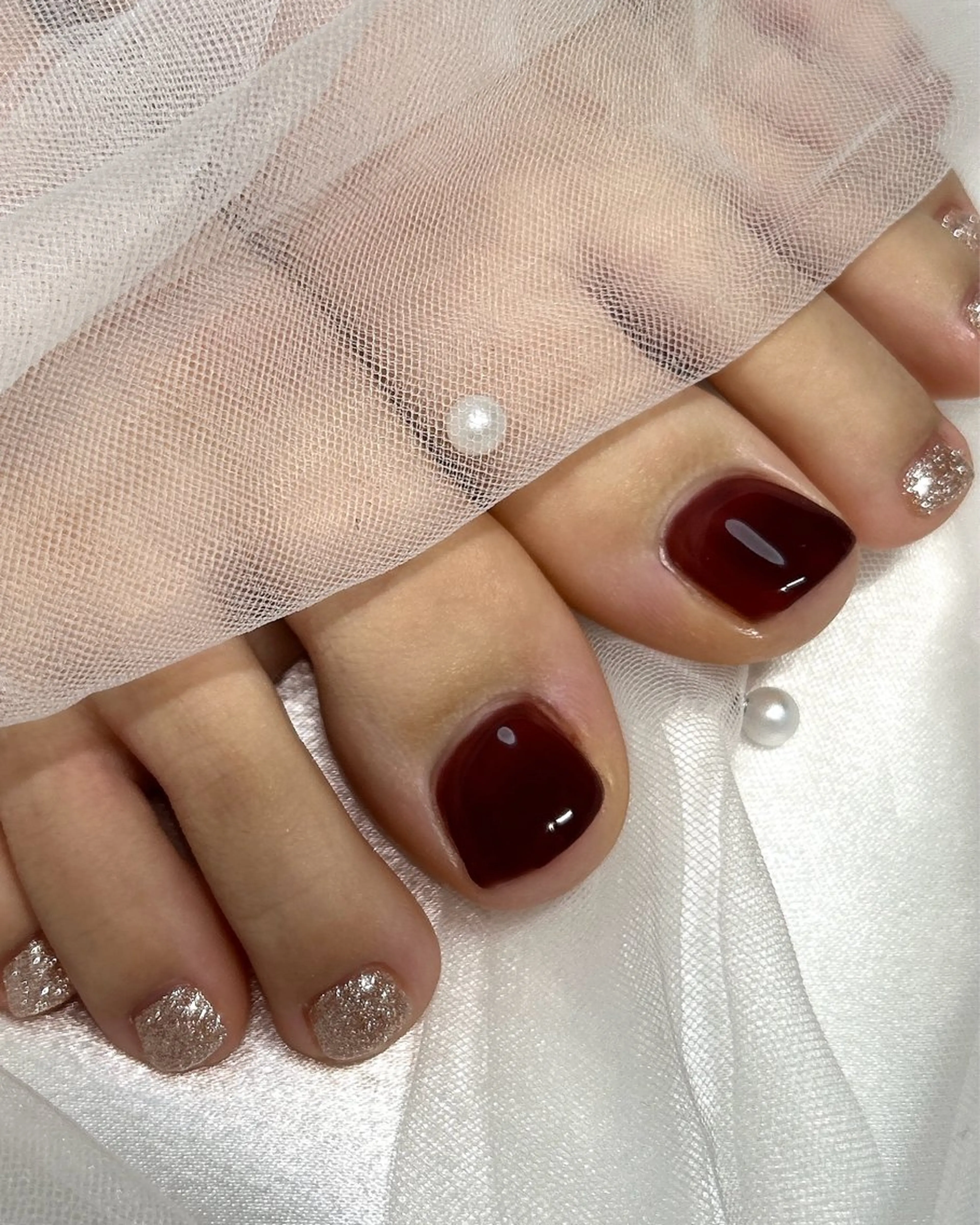 ネイル フットネイル ワンカラーネイル フットネイル ten nail salon かえでのネイルデザイン