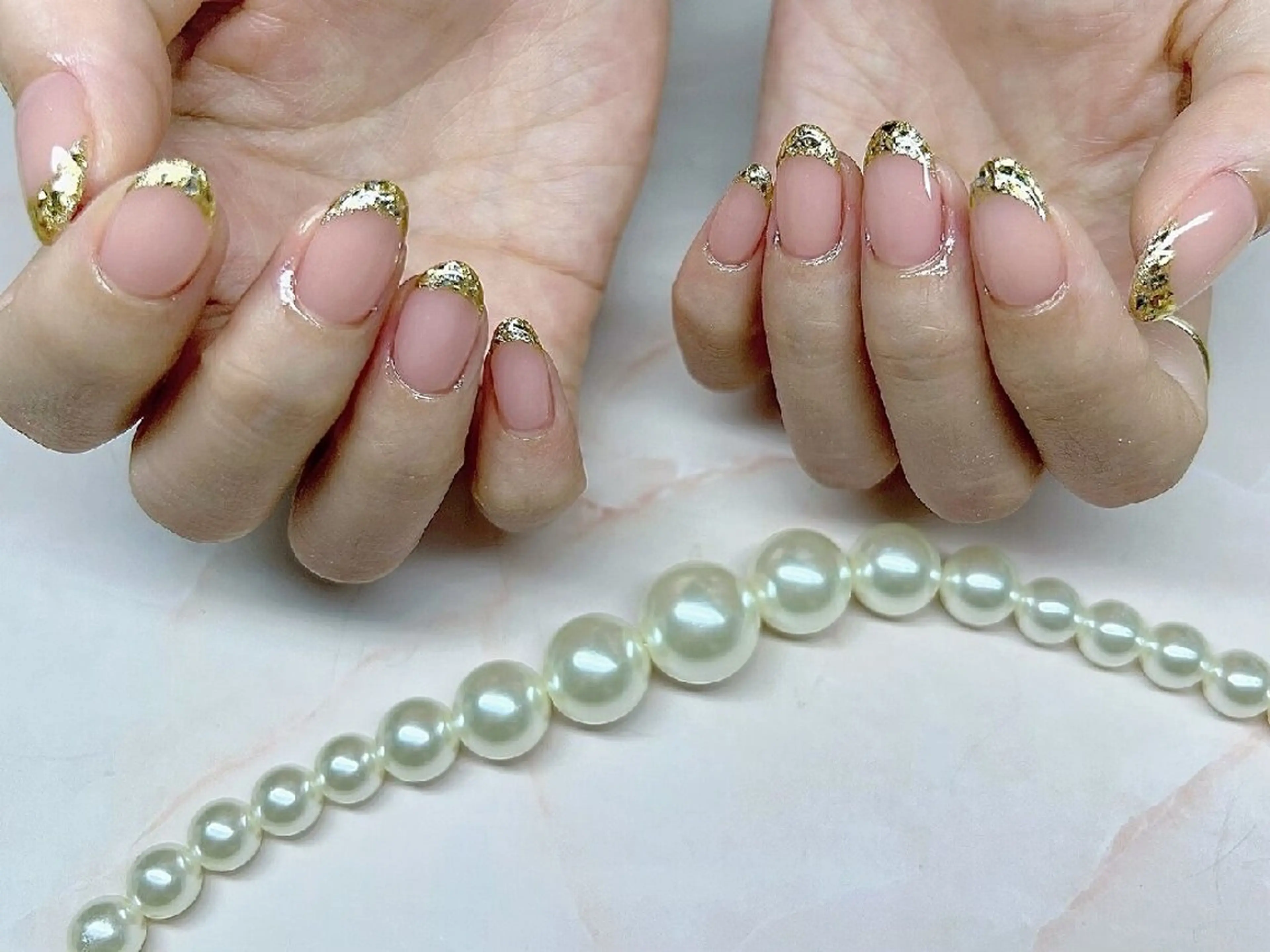 ネイル フレンチネイル ガラスフレンチ NailSalon MAHINAのネイルデザイン