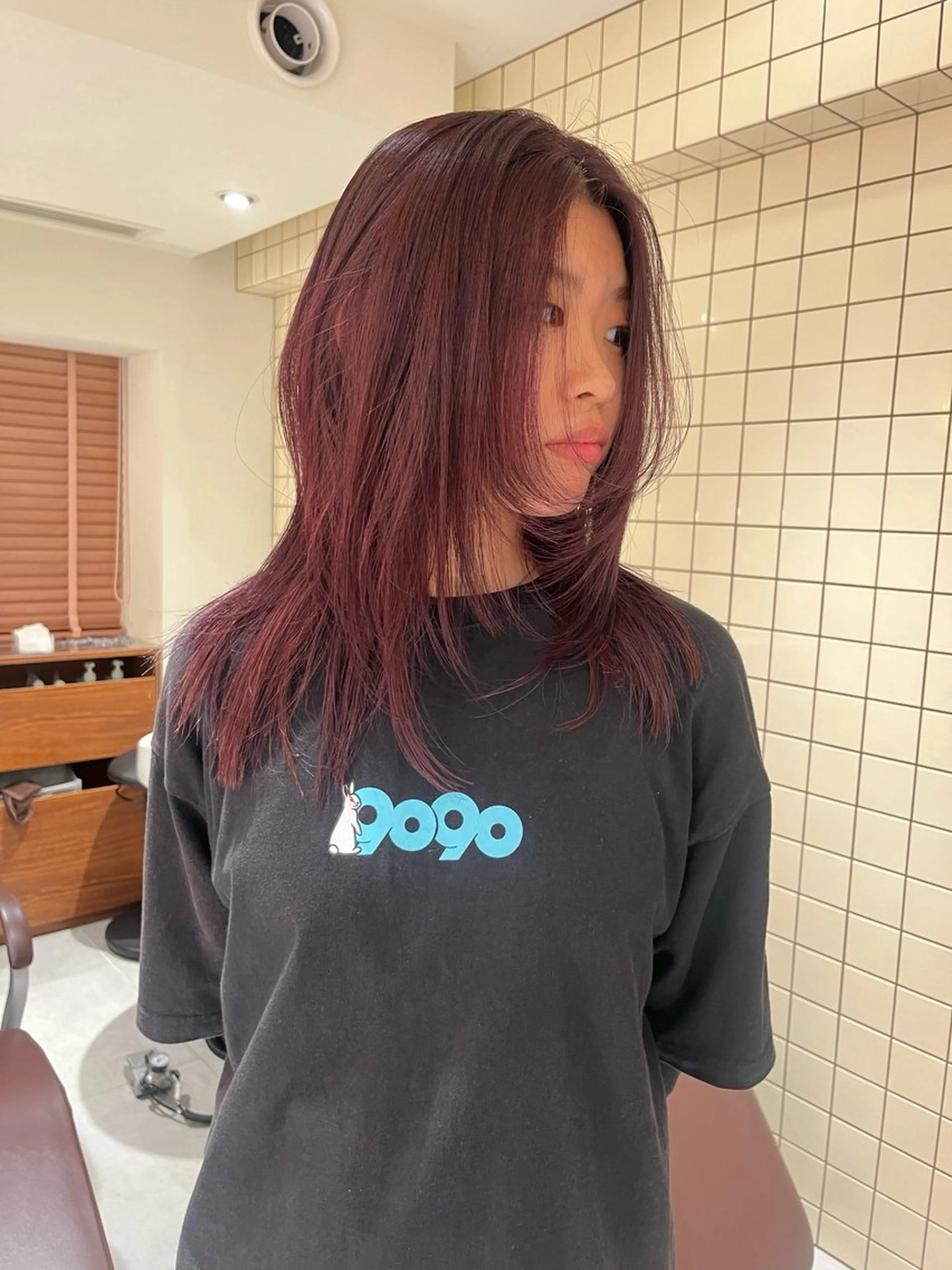 ミディアム カラー レッドカラー レイヤーカット カット ヘアカラー トリートメント ヘアセット🎀パーマ Tsubasaのヘアスタイル