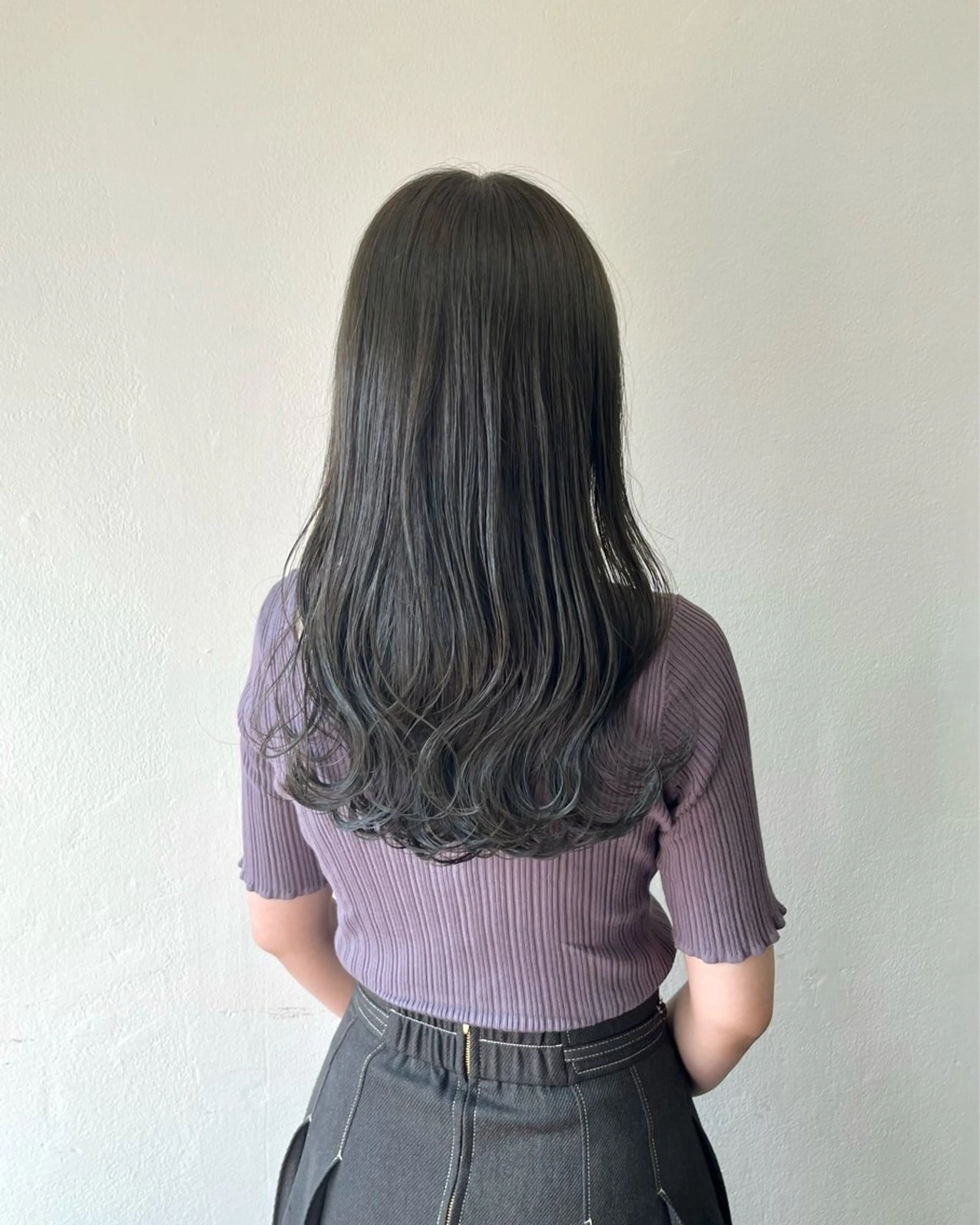 ロング カラー カット ヘアカラー 暗髪とオリーブ🌿 渡辺拓人のヘアスタイル