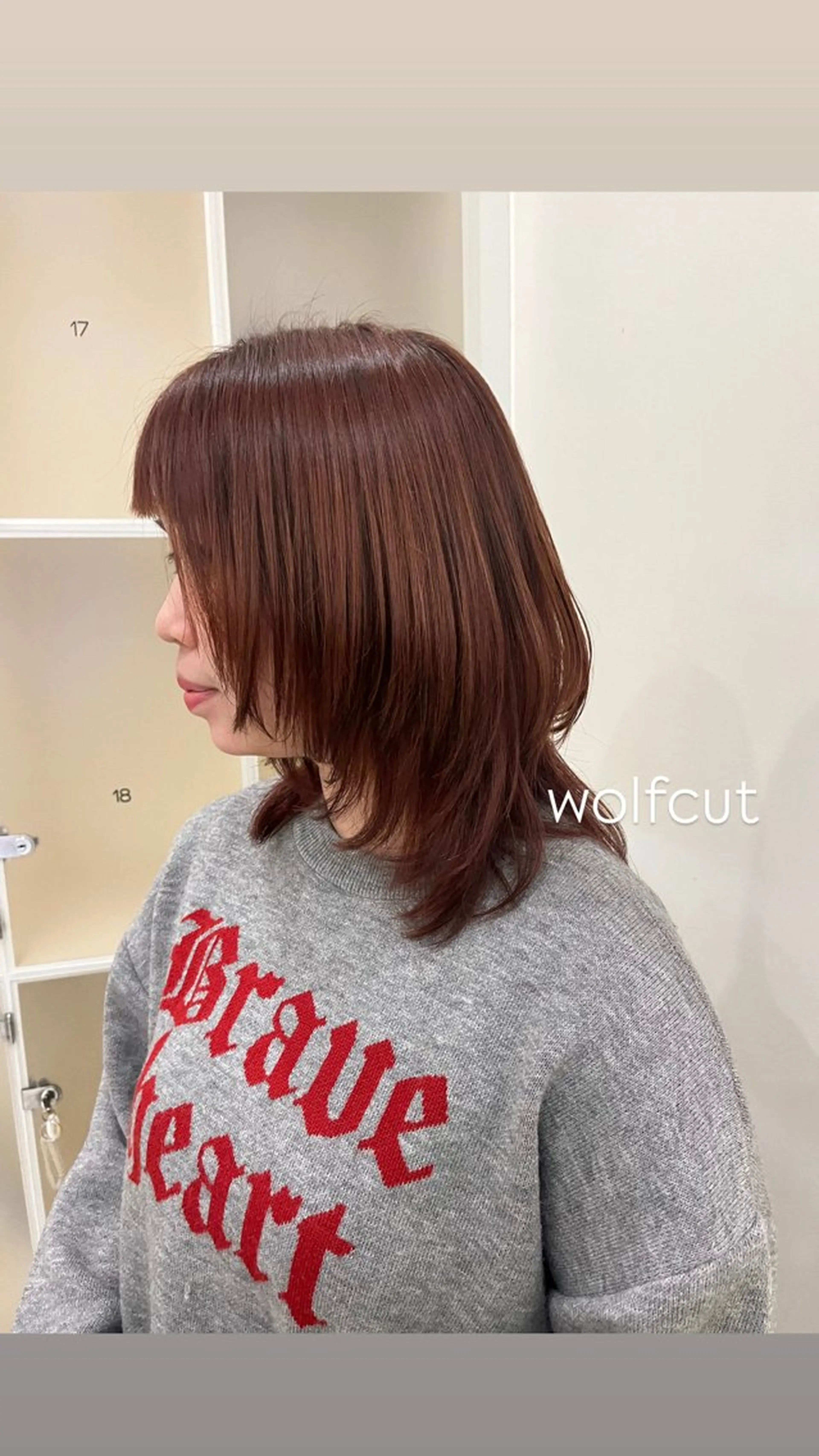 セミロング カット ヘアカラー 似合わせカット暖色 カラーhiyonaのヘアスタイル