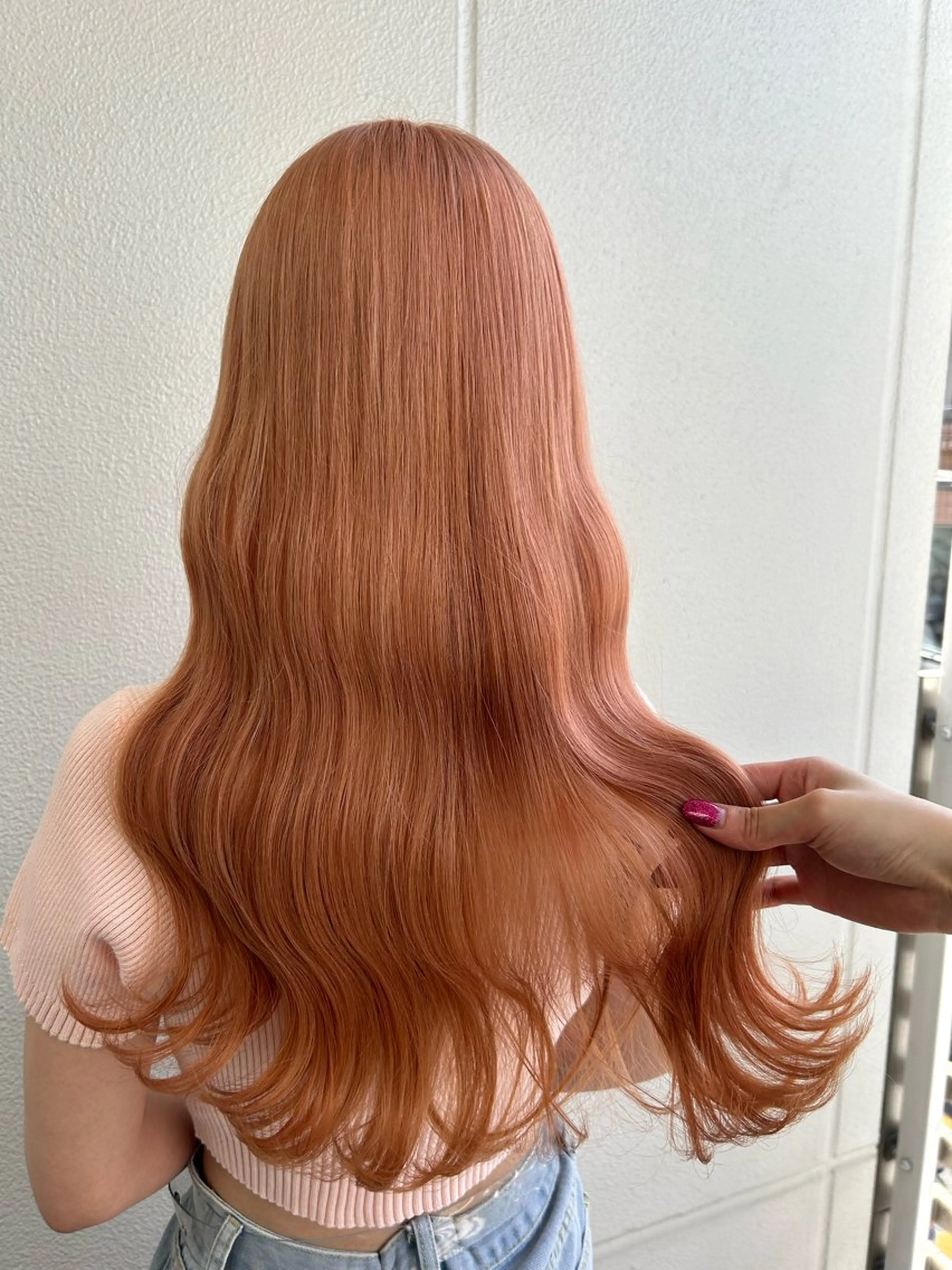 ロング カラー ヘアアレンジ ベージュカラー オレンジ オレンジベージュ 《暖色/韓国hair 》🇰🇷桑原ユキネのヘアスタイル